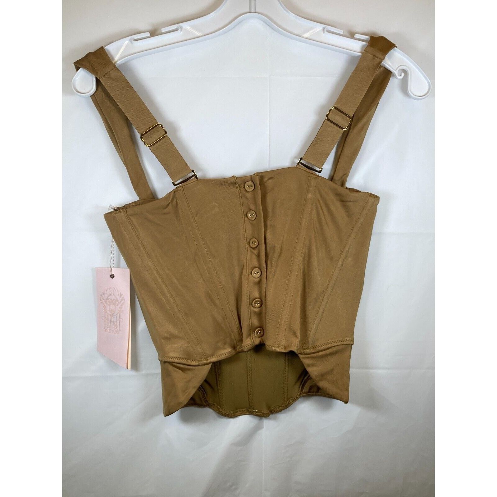 Free People Free People Top Women's Small Knock Out Corset Crop Tan Size S / US 4 / IT 40 - 4 Thumbnail