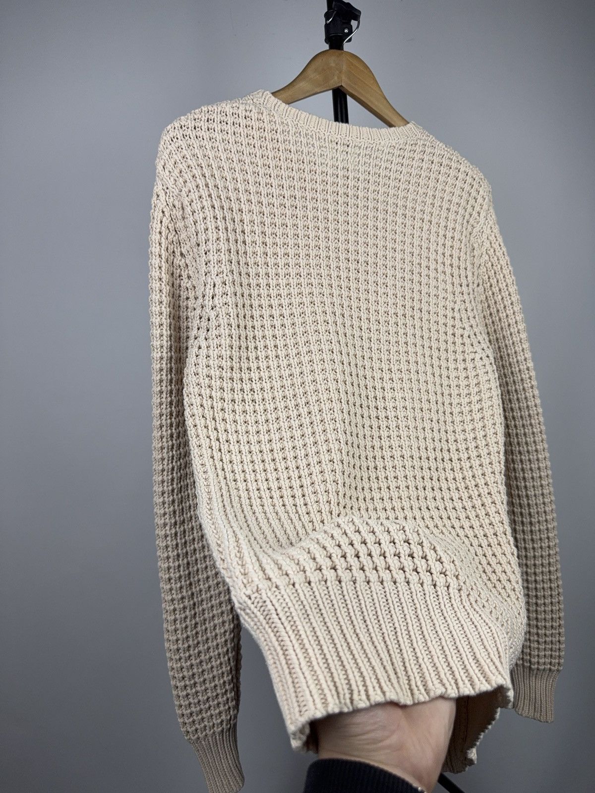 Allsaints Avant Garde 00s AllSaints Cream Waffle Knit Cotton Sweater Size US S / EU 44-46 / 1 - 10 Thumbnail
