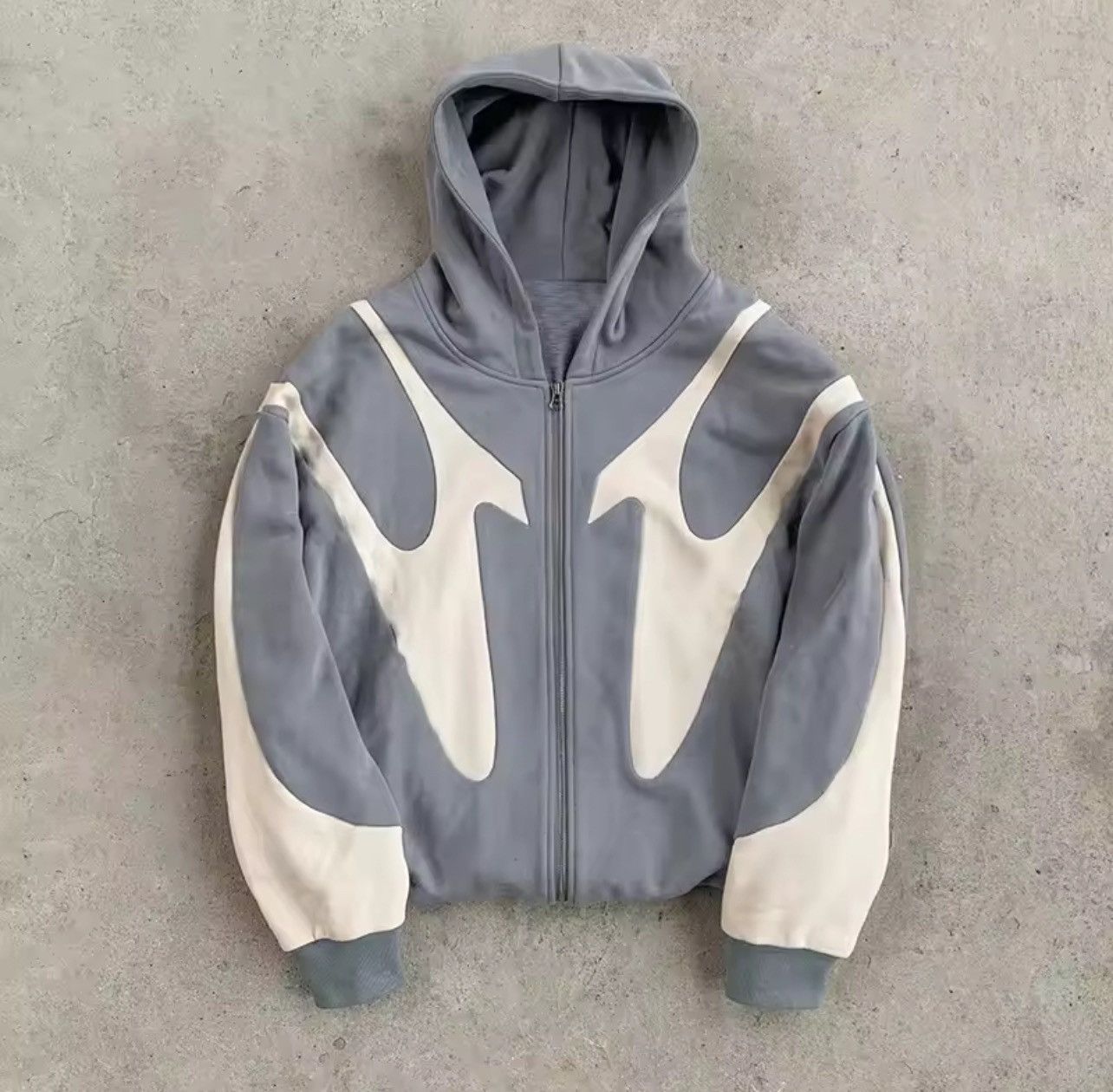 Other Cream and blue hoodie Y2K clothing Size US L / EU 52-54 / 3 - 1 Thumbnail