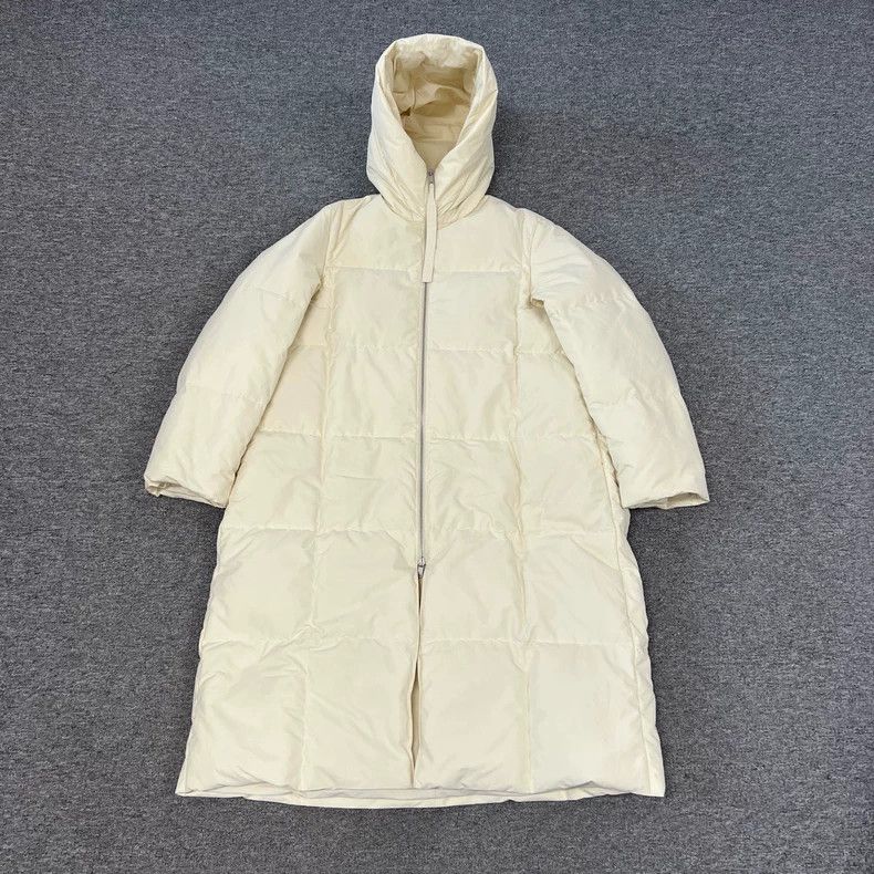 Jil Sander Jil Sander goose-yellow long checkered down jacket Size XXS / US 00 / IT 34 - 1 Thumbnail