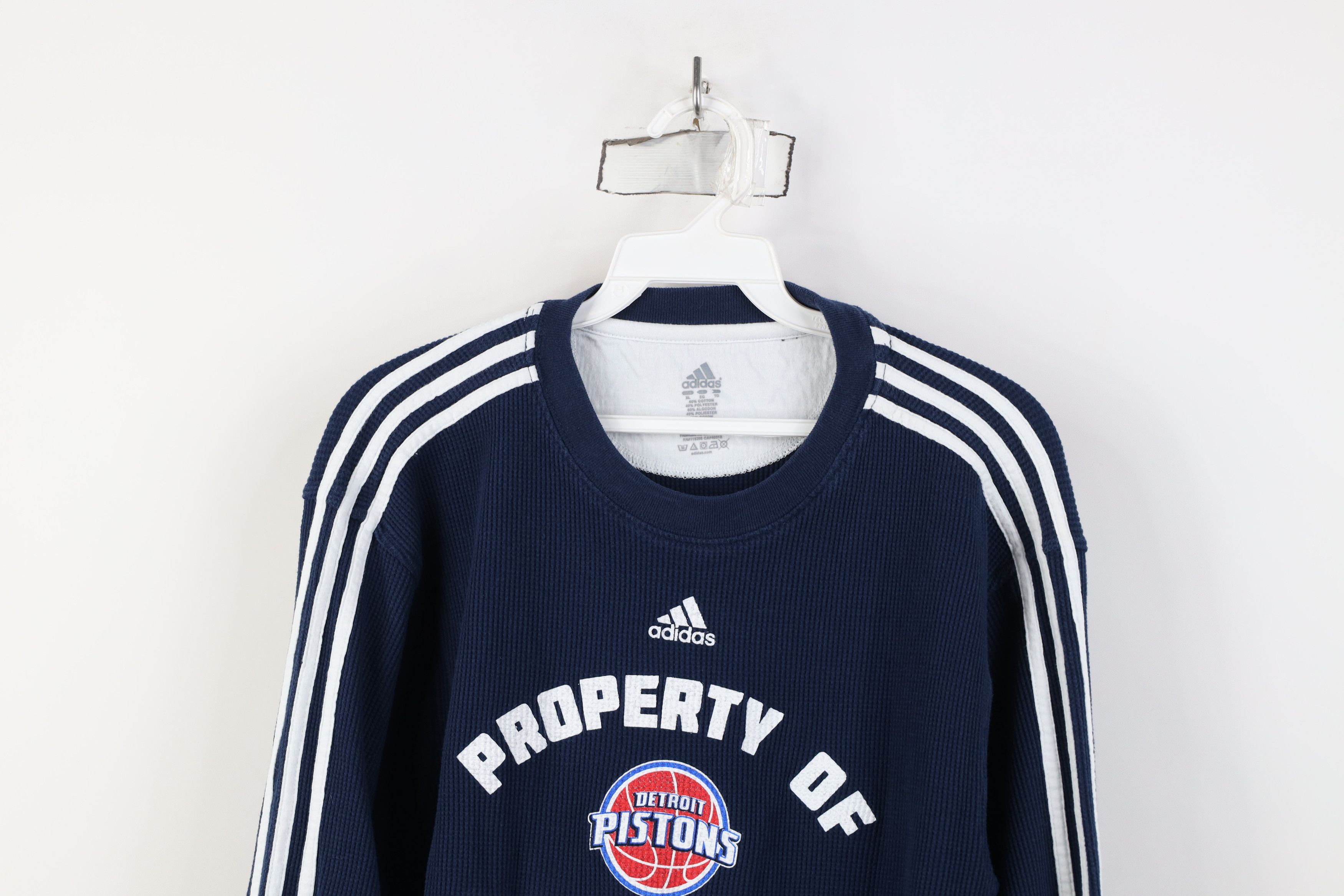 Adidas Vintage Adidas Basketball Thermal Waffle Knit T-Shirt Blue Size US XL / EU 56 / 4 - 2 Thumbnail
