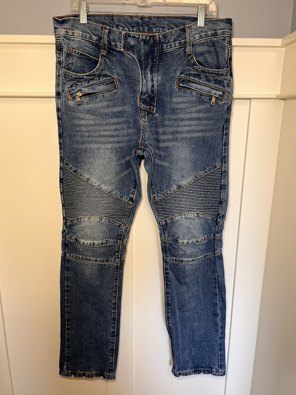 Balmain Vintage Balmain biker jeans Size US 34 / EU 50 - 1 Thumbnail