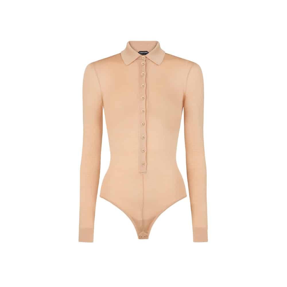 Tom Ford o1loc1c1125 BOK052 Slinky Viscose Jersey Bodysuit in Beige Size XS / US 0-2 / IT 36-38 - 1 Preview