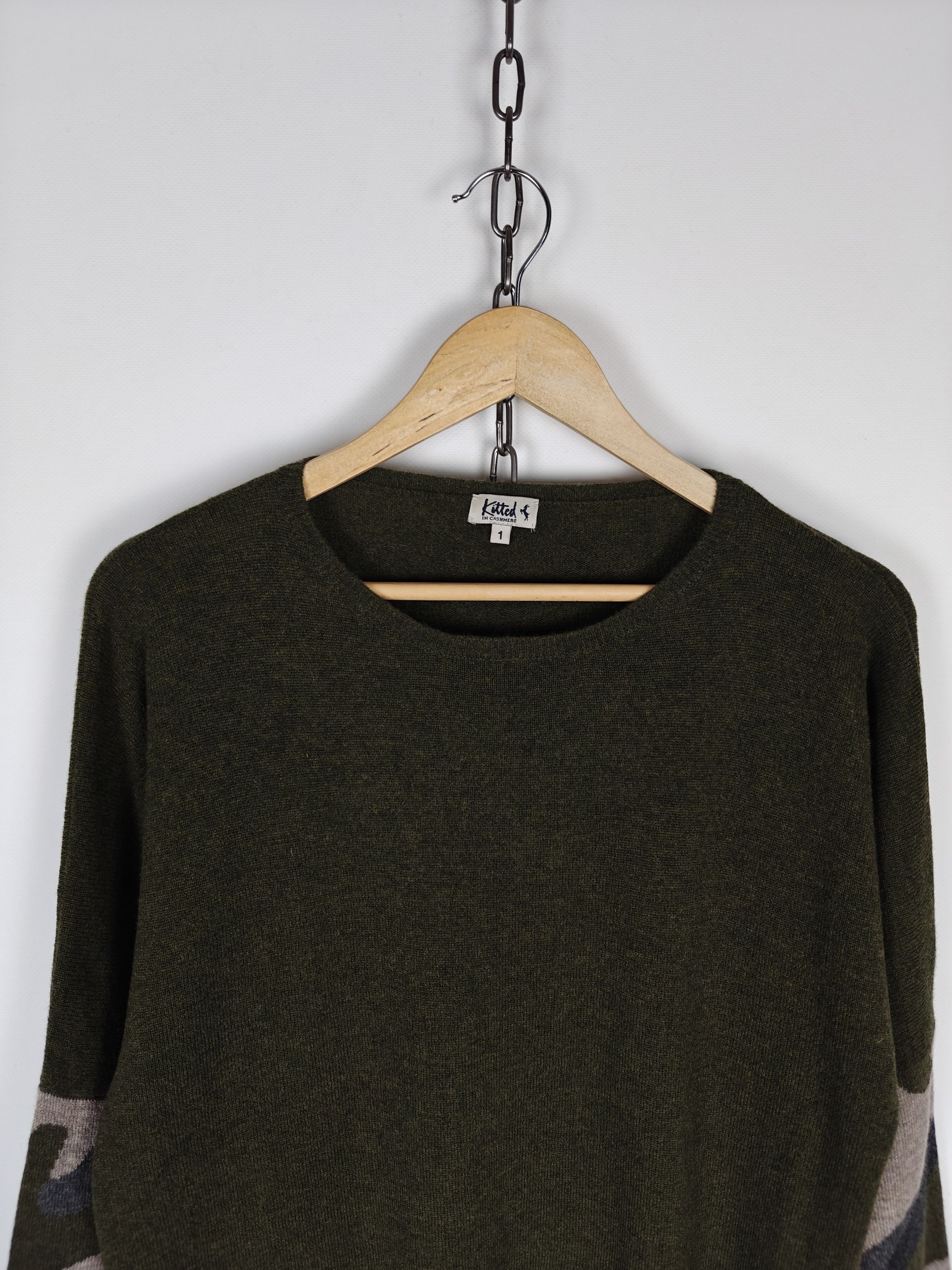 Other Kitted Cashmere Sweater Camo Sleeves Pullover M Size US M / EU 48-50 / 2 - 2 Thumbnail