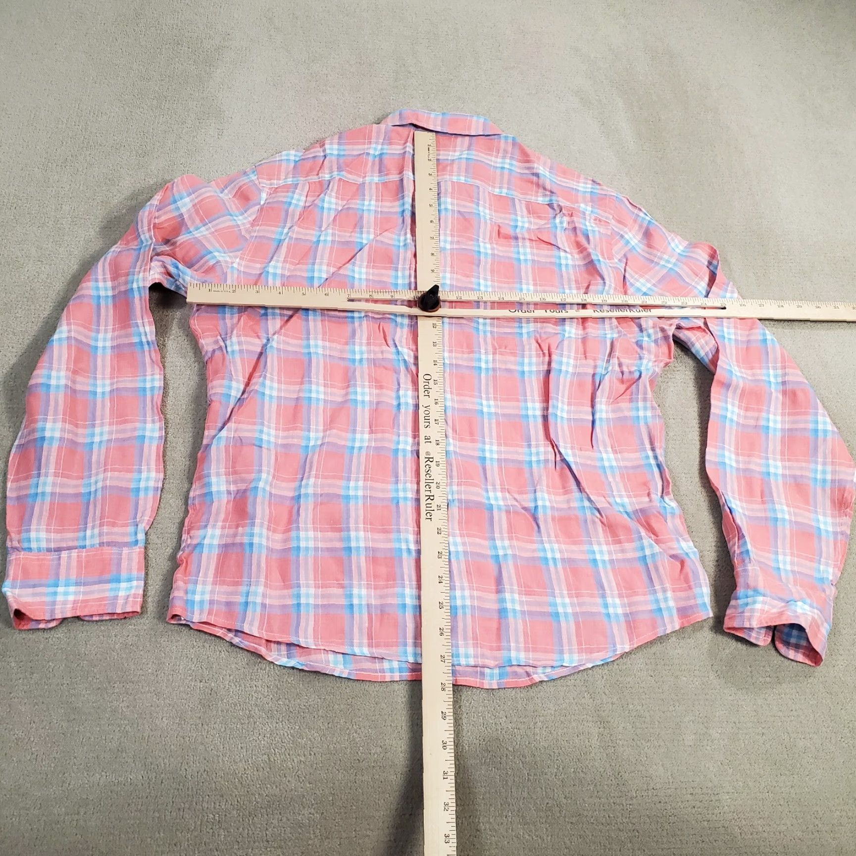 Faherty Faherty Shirt Mens M Pink Linen Button-Up Long Sleeve Collared Plaid Pattern Casual Outdoor Vintage No Size US M / EU 48-50 / 2 - 4 Thumbnail