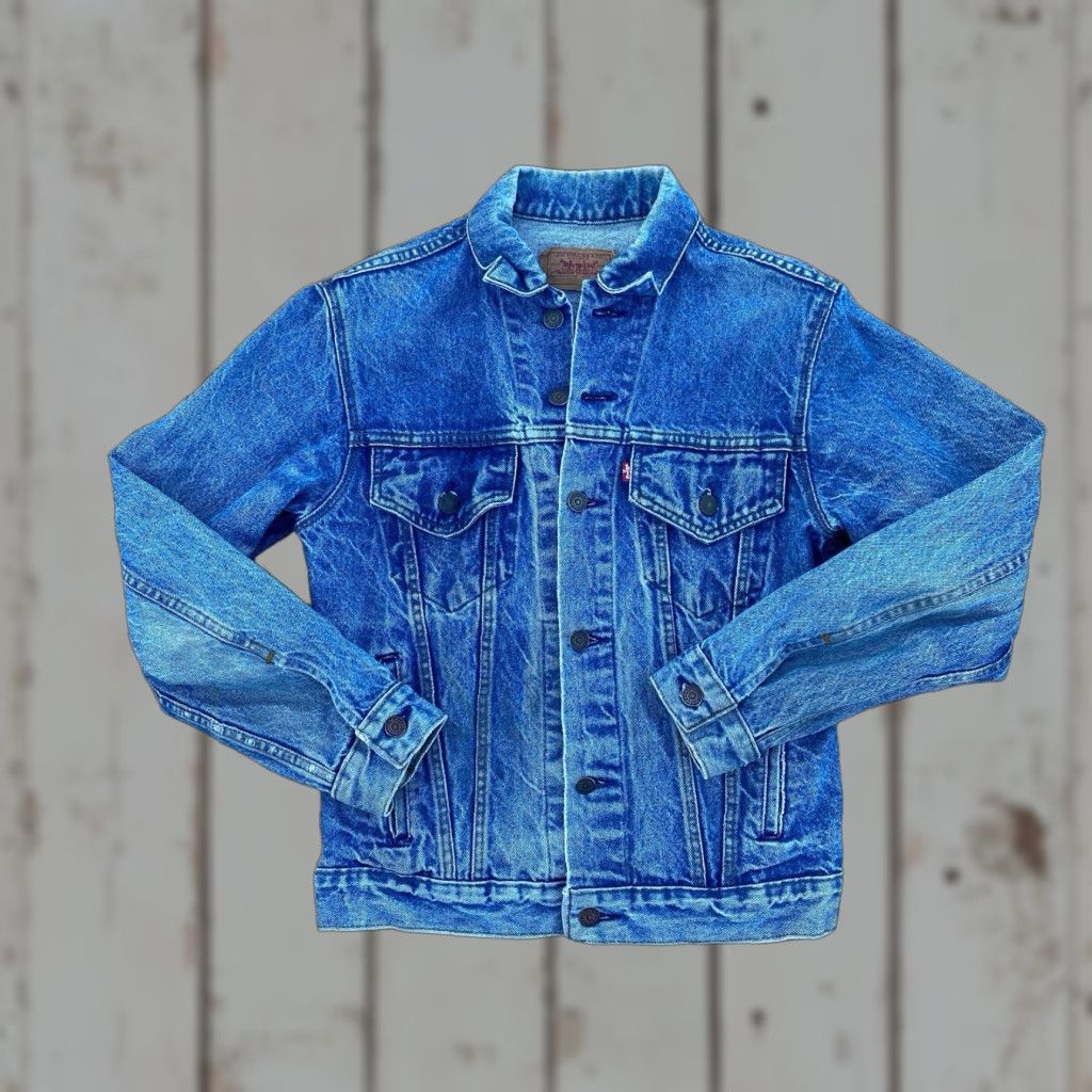 Levi's VTG Levi’s 70506-0214 Blue Denim Jean Button Jacket Size 35R Made In USA Red Tab Unisex Adults Cotton Denim USA 80s 90s Basic Jacket Mens Womens Size 24" / US 00 / IT 34 - 1 Thumbnail