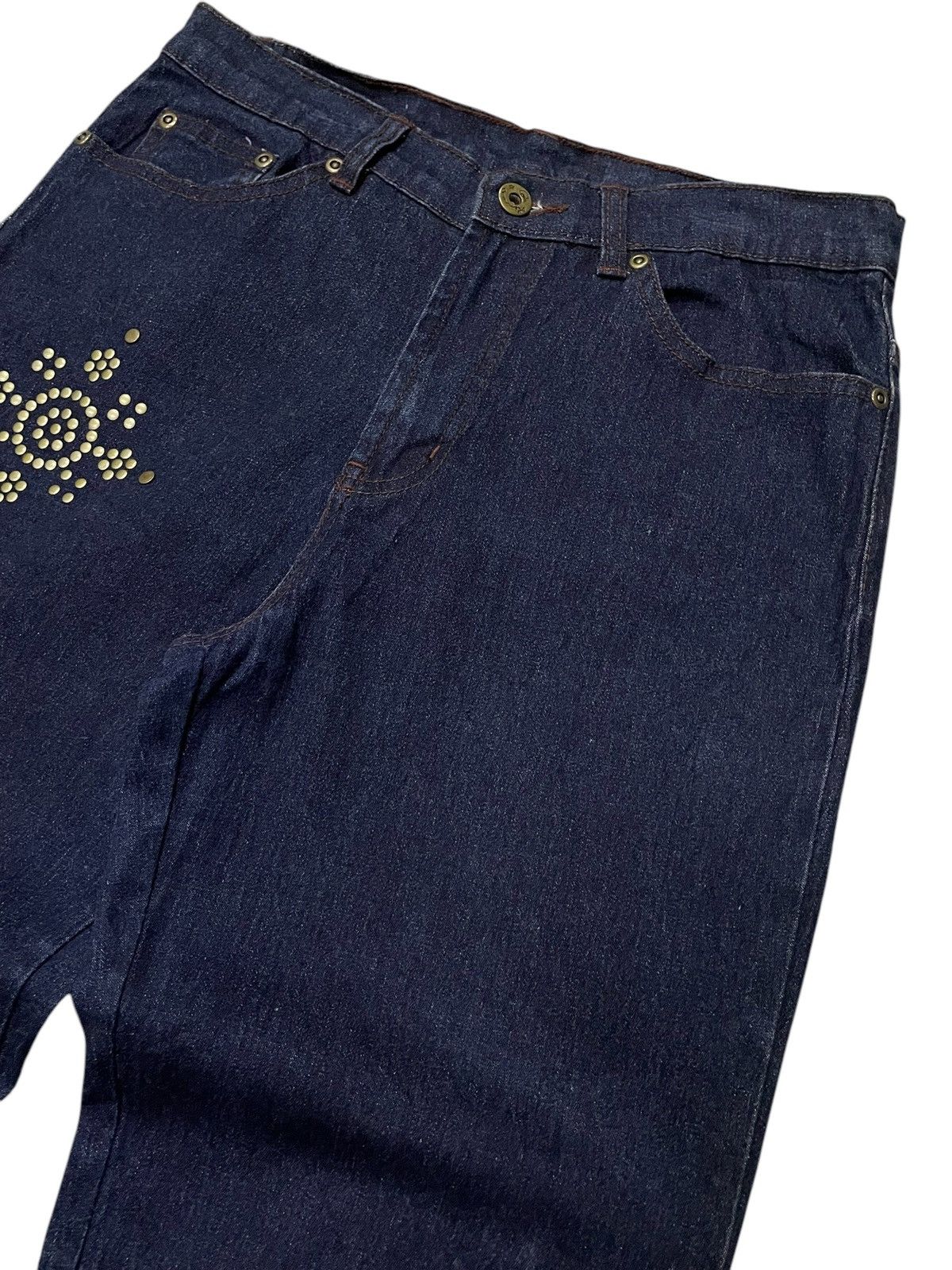 Japanese Brand × Tornado Mart Tornado Mart Wanabe Style Studded Rivet Flare Denim Jeans Size US 30 / EU 46 - 10 Thumbnail
