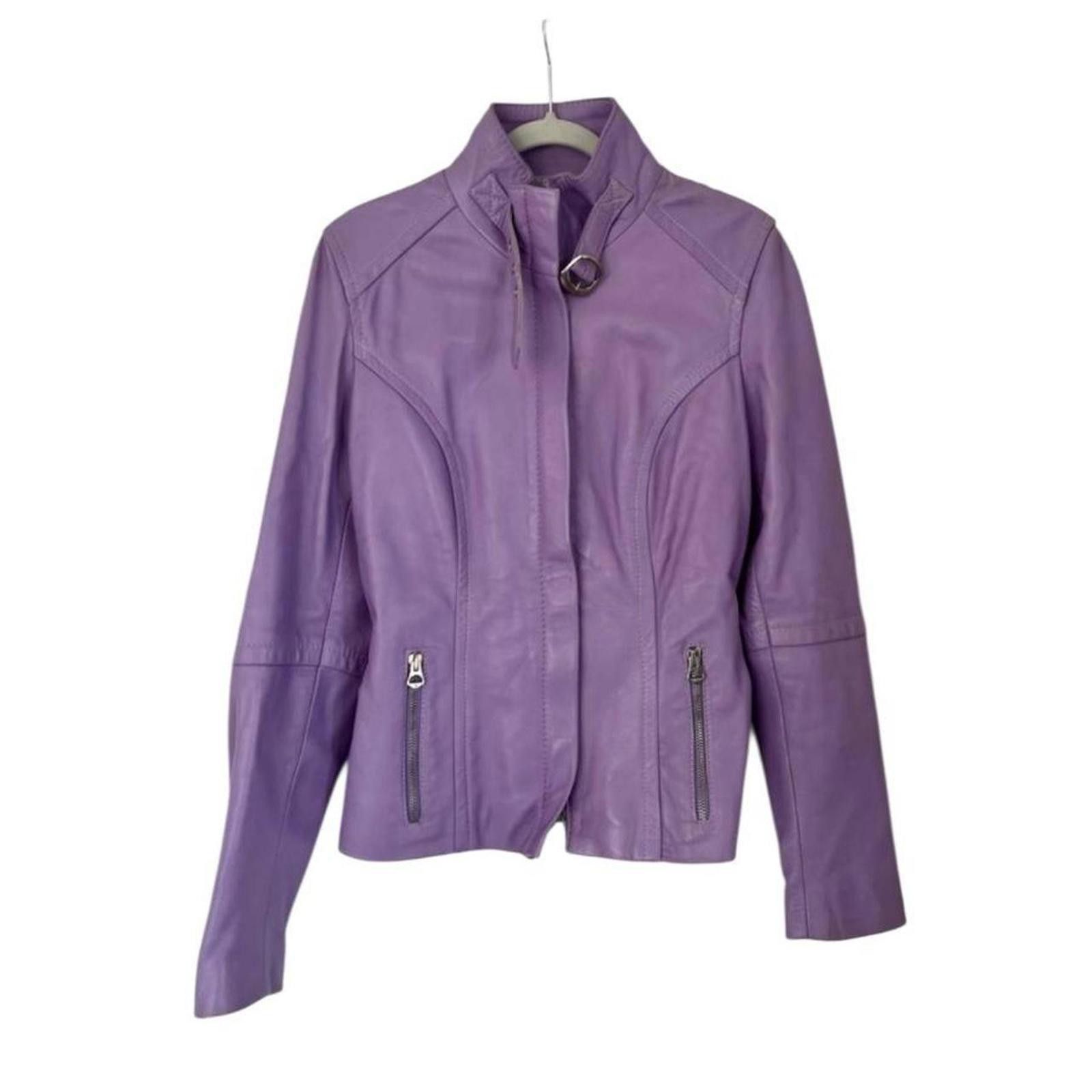 Other Genuine leather whimsy goth purple slim fit leather jacket Size XS / US 0-2 / IT 36-38 - 1 Thumbnail