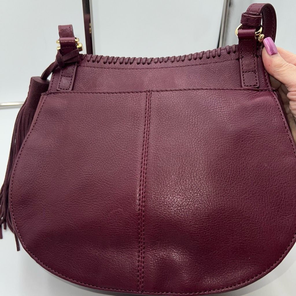 Vince Camuto Vince Camuto Deep Eggplant Purple Suede & Leather Saddle Bag Size ONE SIZE - 11 Thumbnail