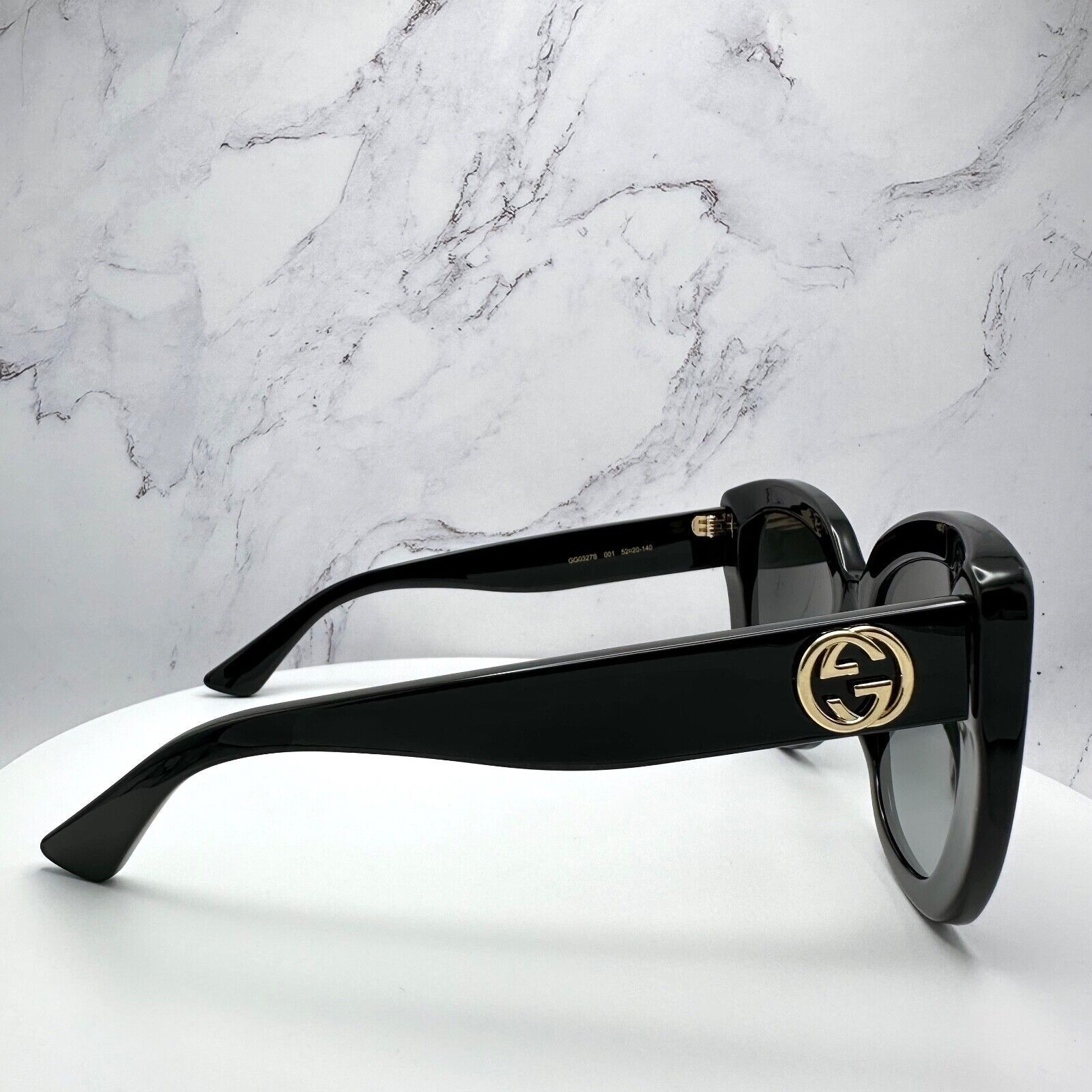 Gucci New Gucci Sunglasses Black Cat Eye Gold GG Metal Logo Size ONE SIZE - 10 Thumbnail