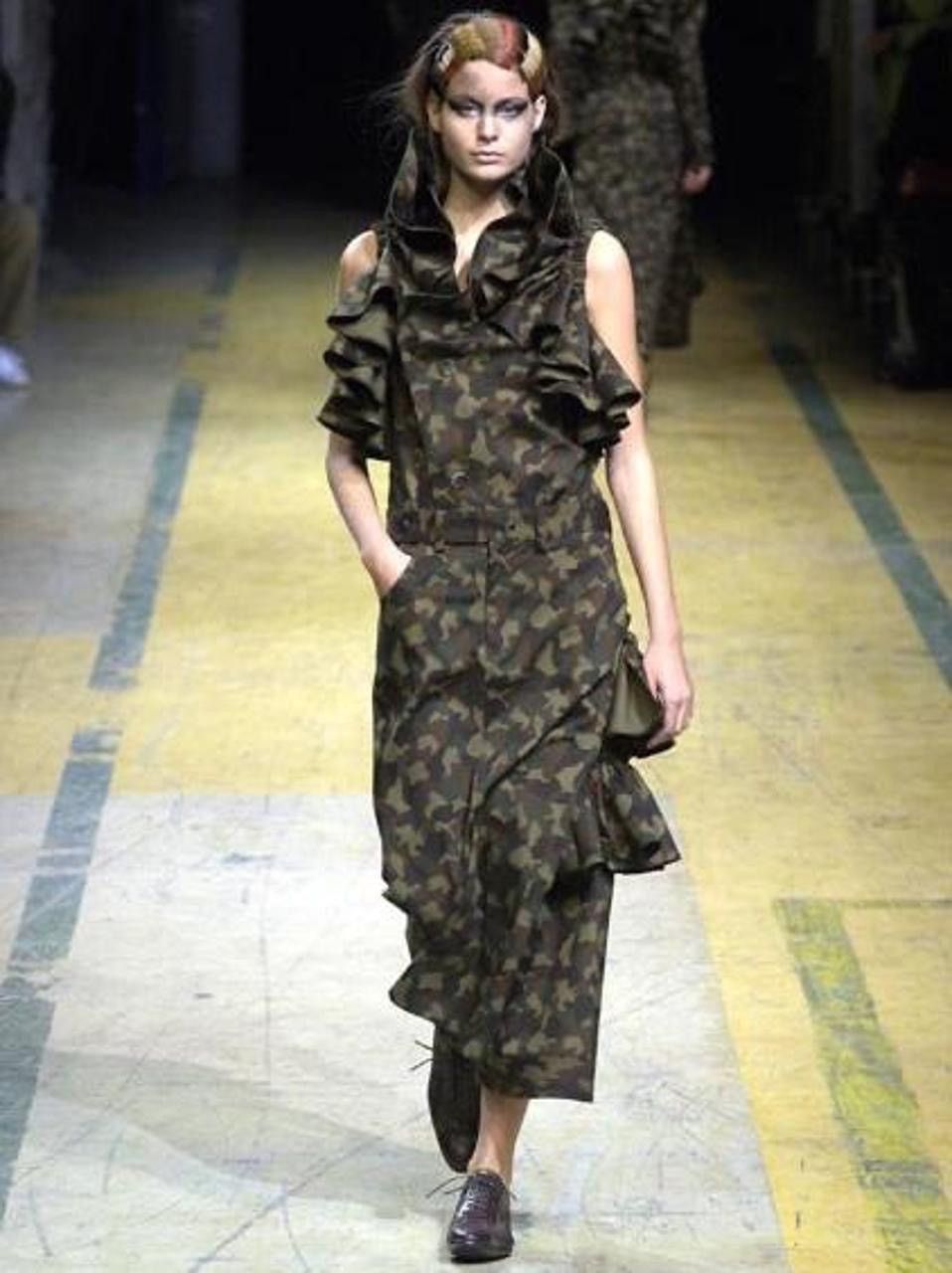 Yohji Yamamoto Yohji Yamamoto ss06 Ruffled Camo Skirt Pants Size 25" / US 0 / IT 36 - 6 Thumbnail