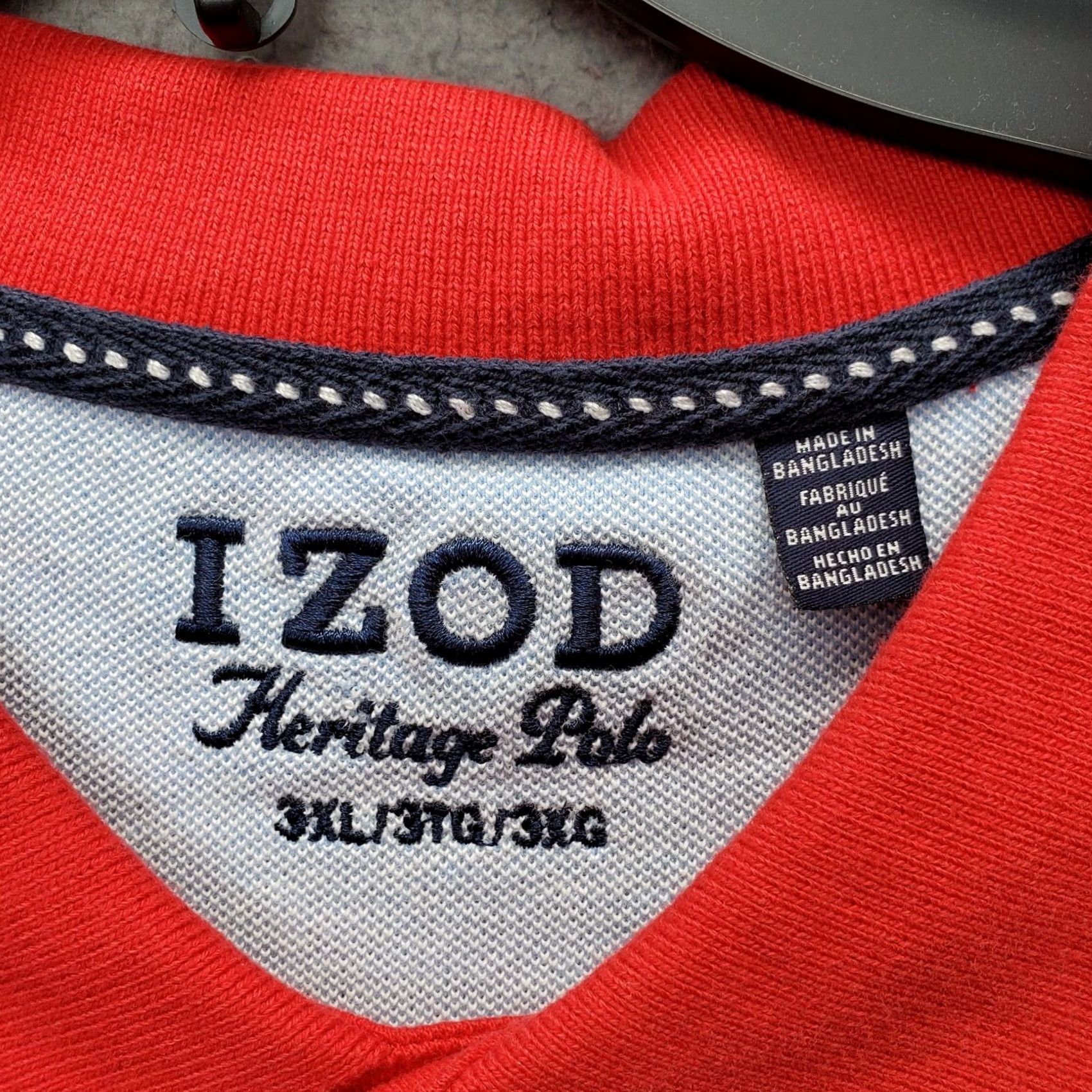 Izod IZOD Heritage Polo Shirt Mens 3XL Red Performance Short Sleeve Collared Polo Size US XXL / EU 58 / 5 - 6 Thumbnail