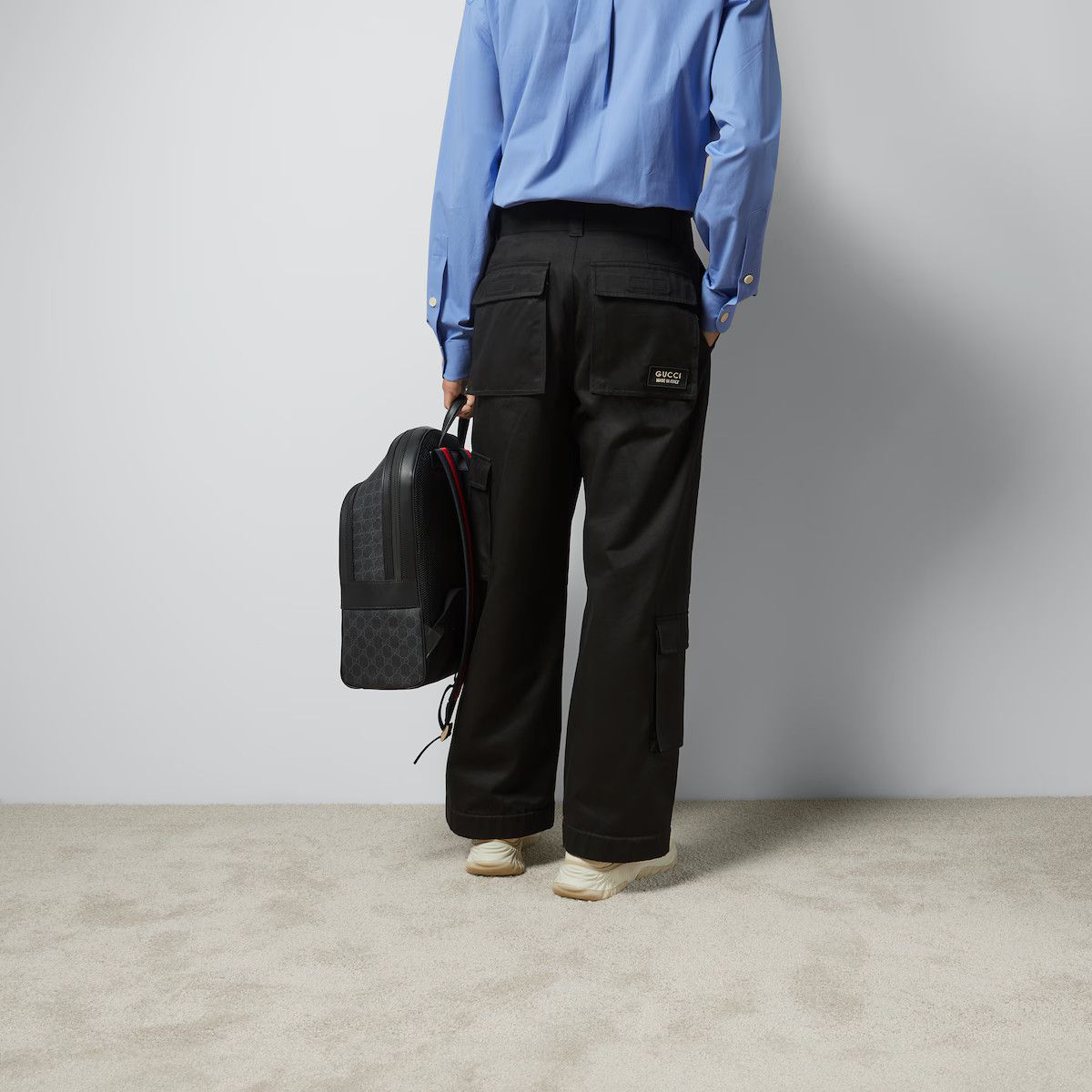 Gucci o1mt1gz0225 Cotton Drill Cargo Trousers With Patch in Black Size US 34 / EU 50 - 5 Thumbnail