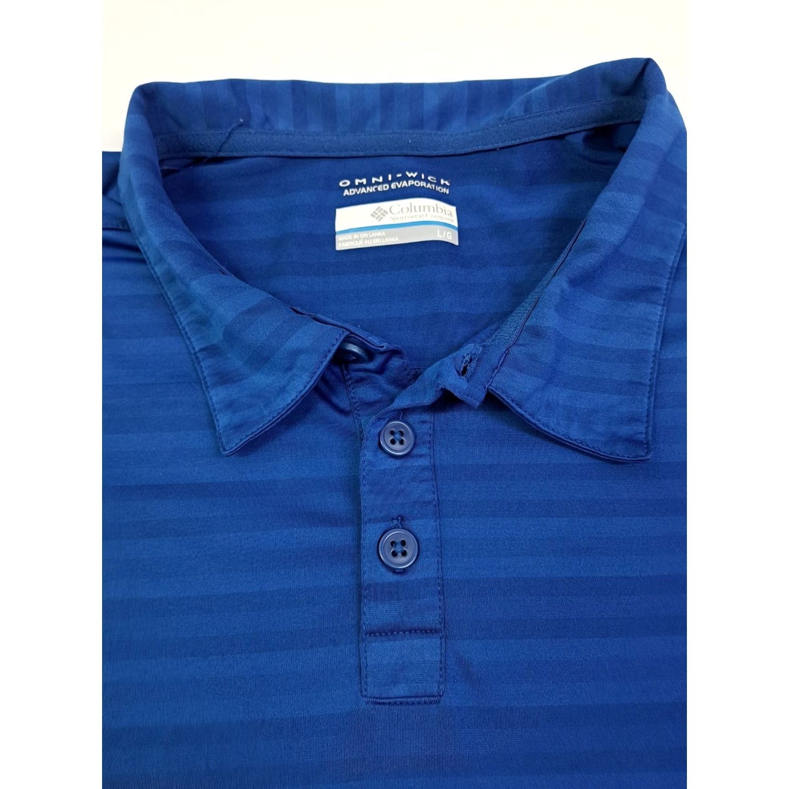 Vintage Columbia Polo Shirt Mens Large Blue Striped Short Sleeve Omni Wick Golf #4999 Size US L / EU 52-54 / 3 - 3 Thumbnail