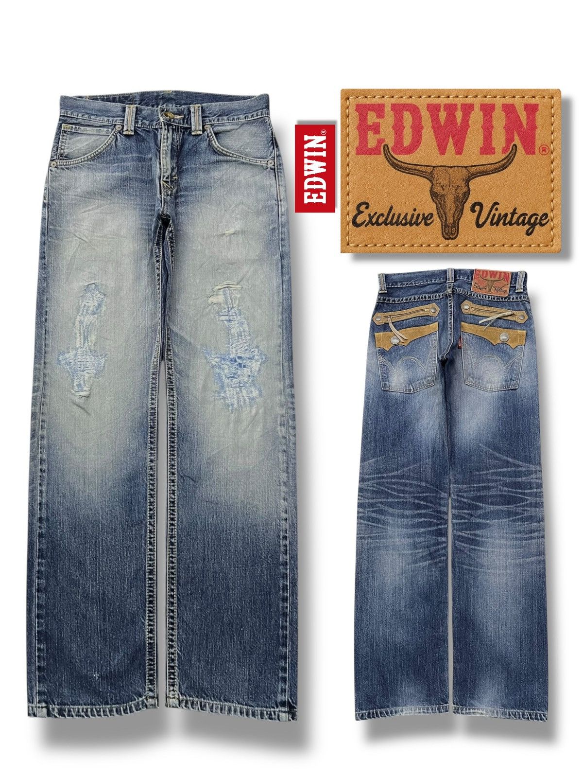 Edwin Vintage Edwin 483 XVS Exclusive Japan - Distressed Denim Size US 32 / EU 48 - 1 Thumbnail
