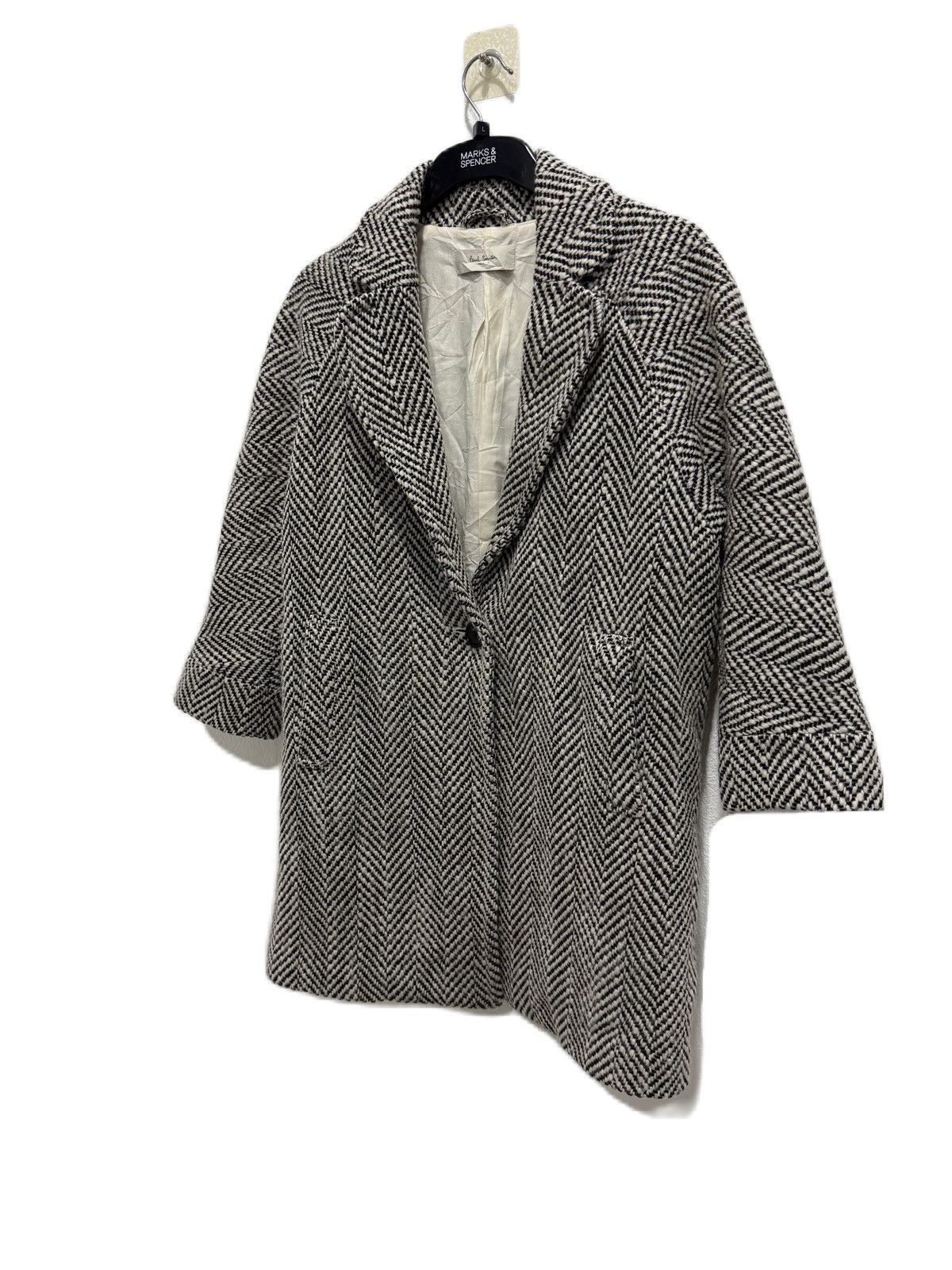 Paul Smith Paul Smith Women’s Herringbone 3/4 Sleeve Wool Tweed Jacket Size M / US 6-8 / IT 42-44 - 4 Thumbnail