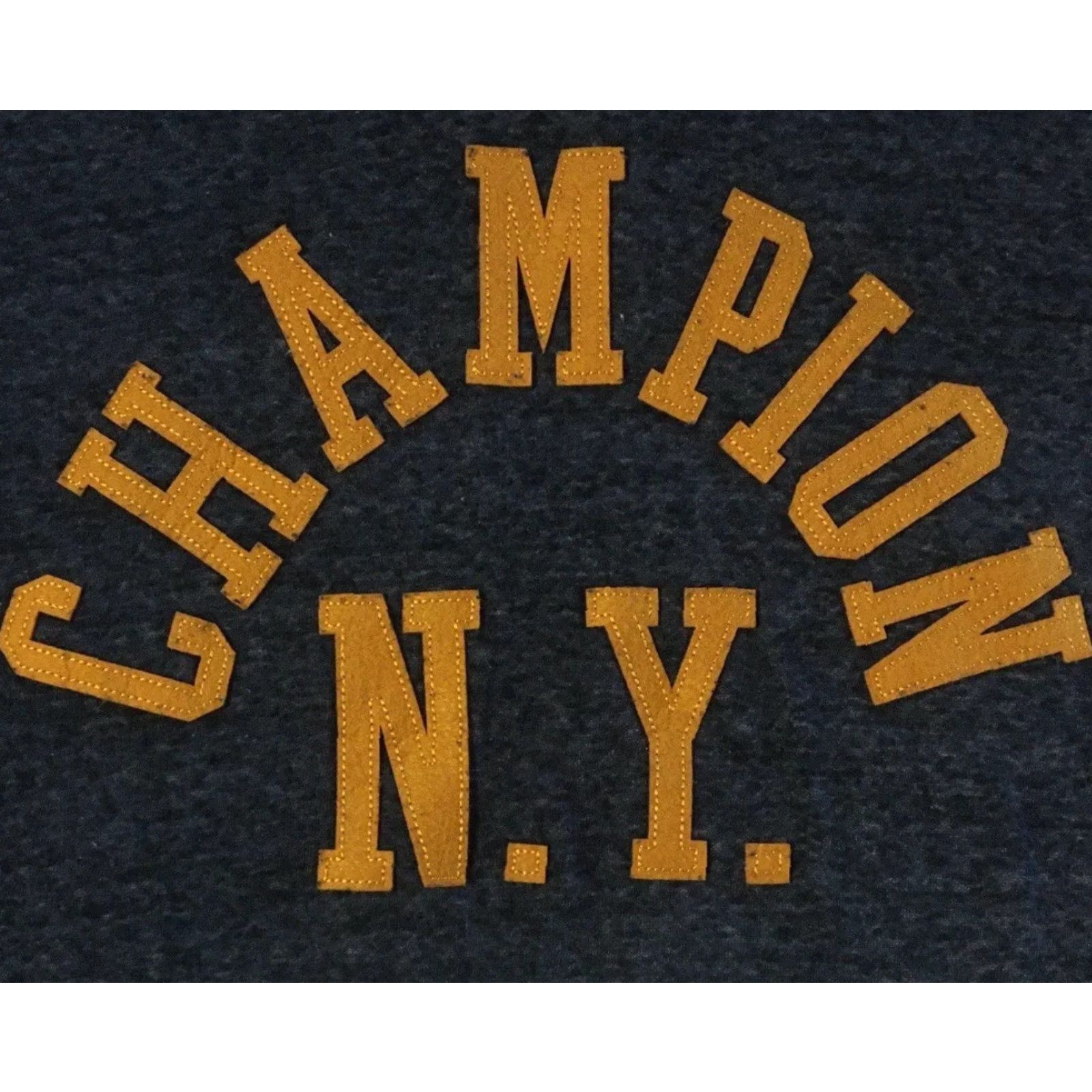 Champion Champion NY Spellout Hoodie L Hoodie Mens Blue 90s College Hip Hop Vintage NYC Track & Field Style Pullover Size US L / EU 52-54 / 3 - 2 Thumbnail