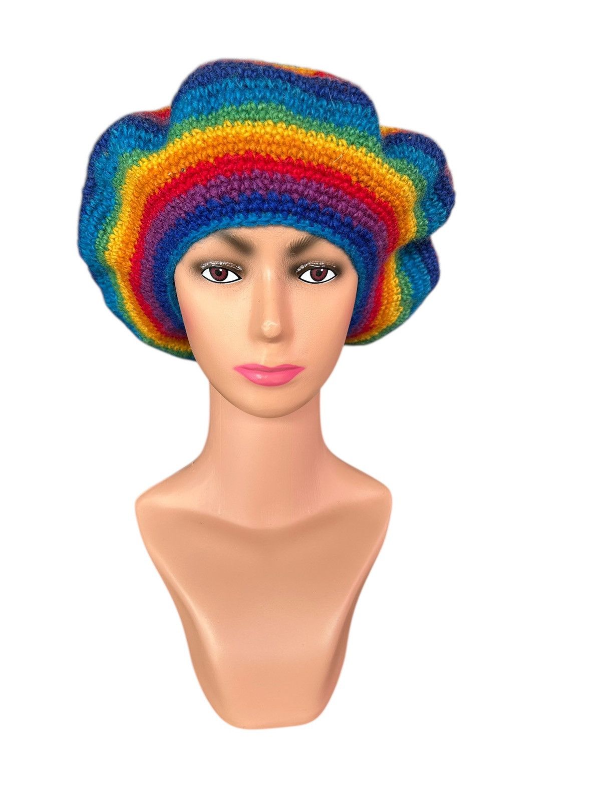 Japanese Brand × Kapital × Vintage Crochet Knitted Handmade Hippies Style big Hats Size ONE SIZE - 2 Thumbnail