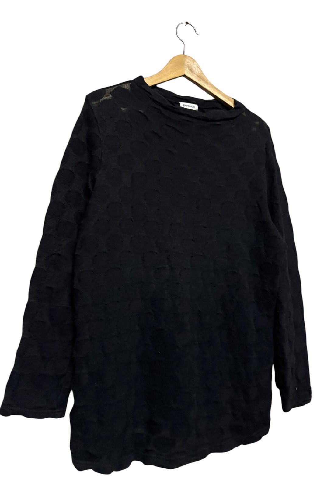 Issey Miyake Vtg💥Plantation Issey Miyake Polkadot Textured Mesh L/s Shirt Size US M / EU 48-50 / 2 - 5 Thumbnail