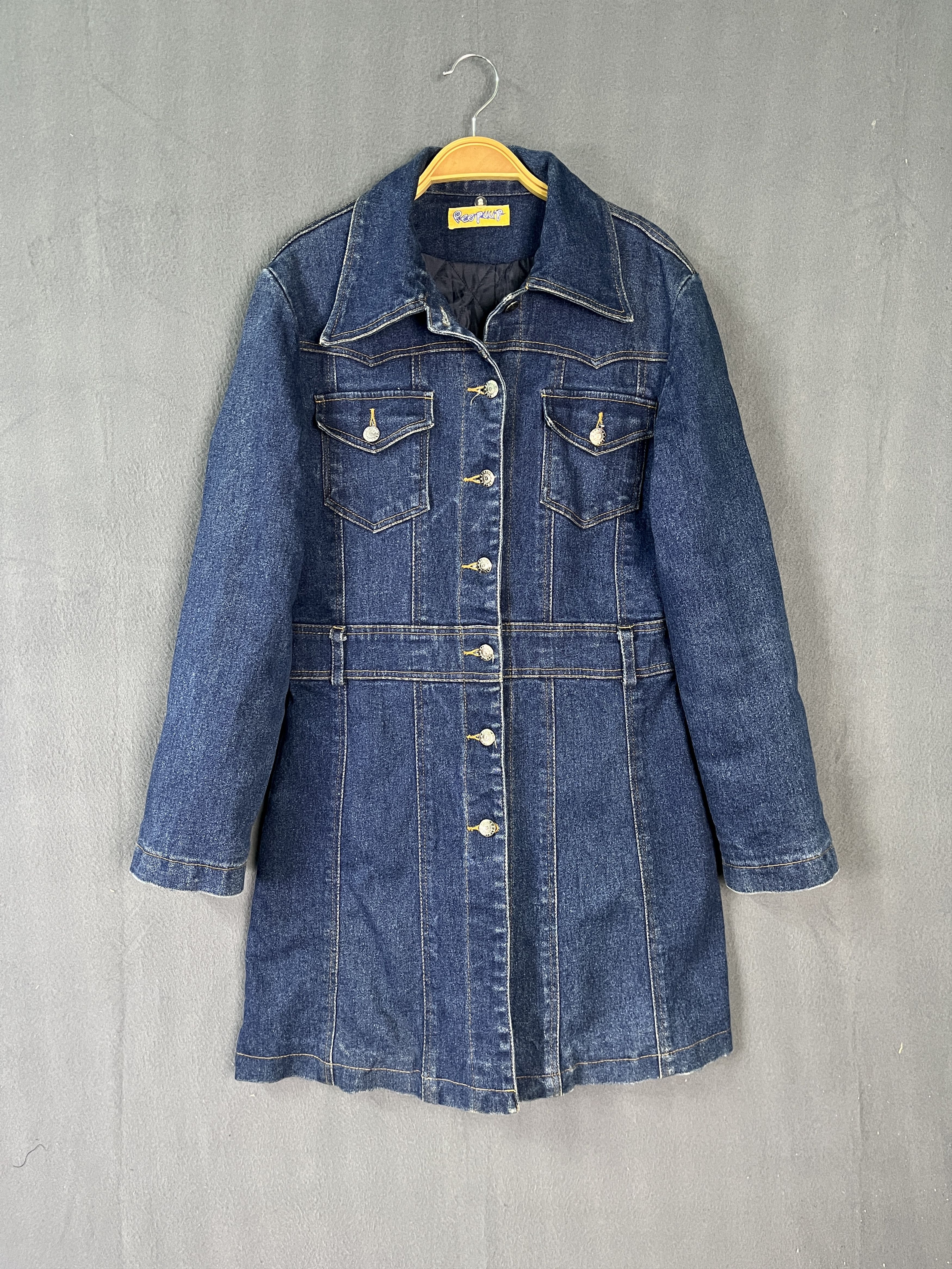 Japanese Brand Denim Mini Dress Jeans Coat Long Trucker Style Jacket Size M / US 6-8 / IT 42-44 - 1 Thumbnail