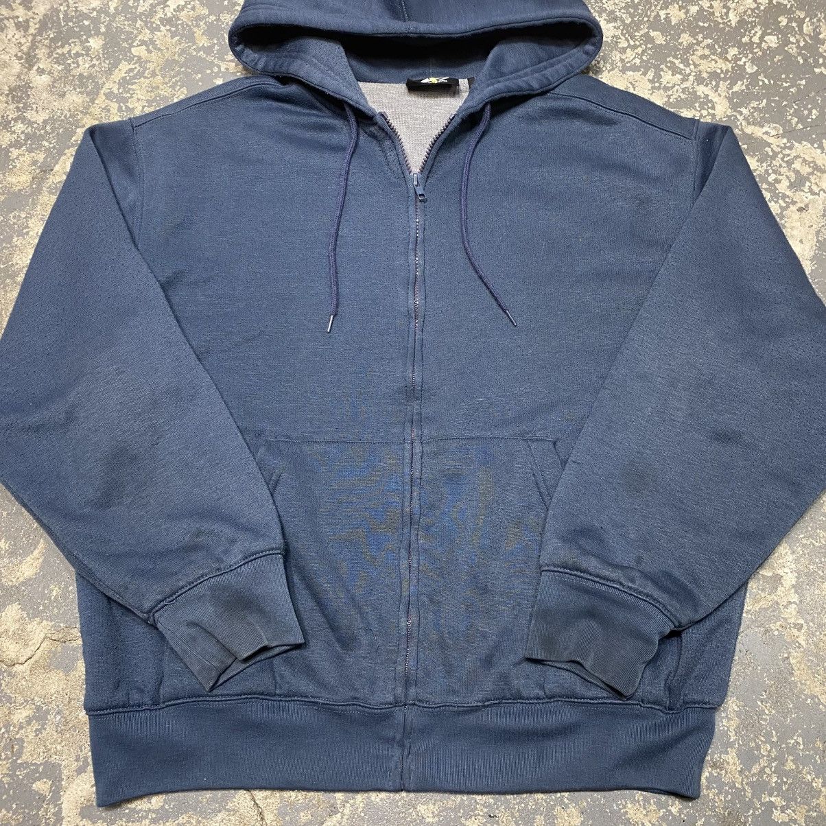 Japanese Brand × Vintage Vintage Athletic Blue Waffle Insulated Thermal Zip Hoodie Size US L / EU 52-54 / 3 - 10 Thumbnail