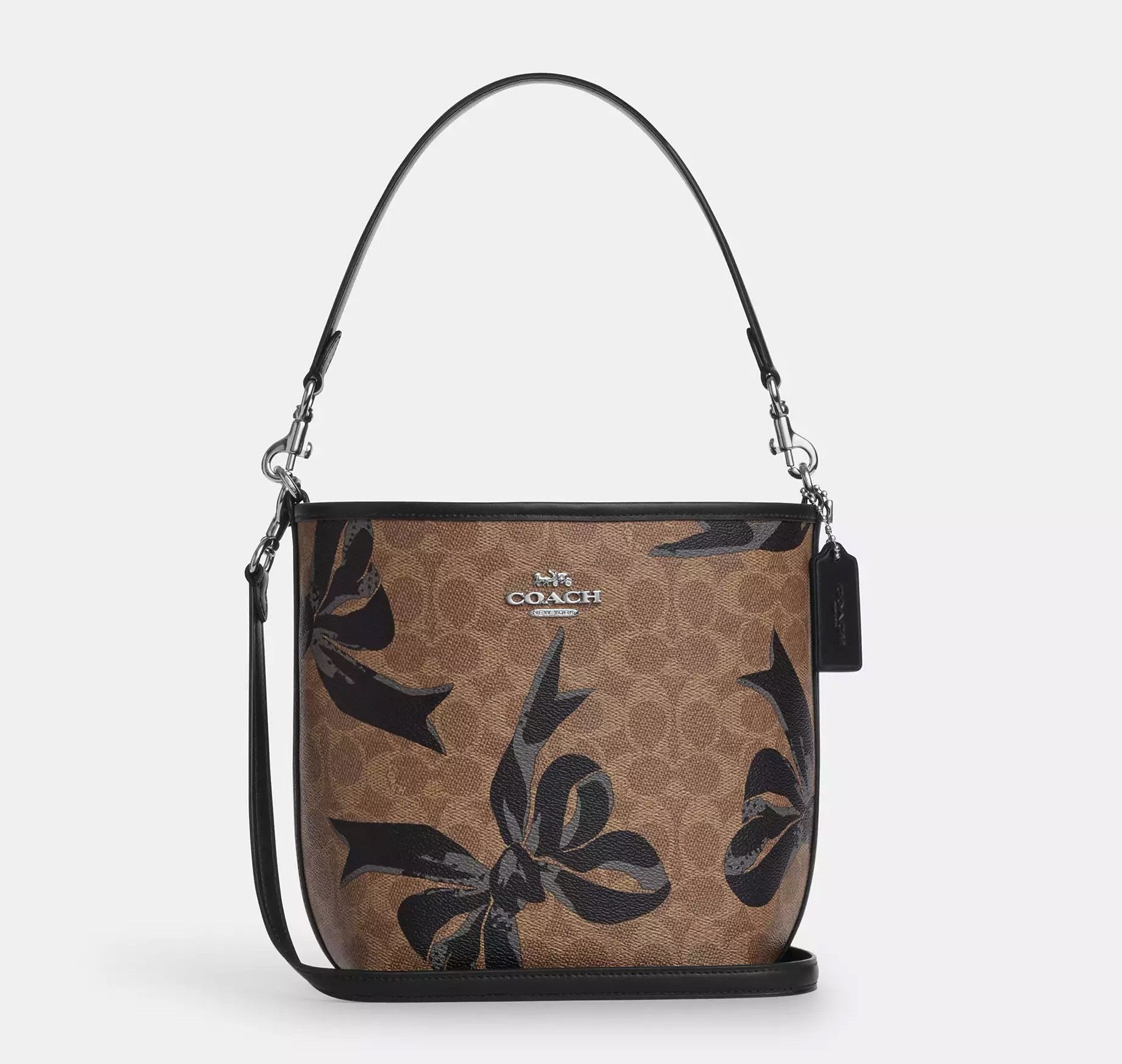 Coach City Bucket Bag In Signature Canvas With Bow Print CY651 Size ONE SIZE - 7 Thumbnail