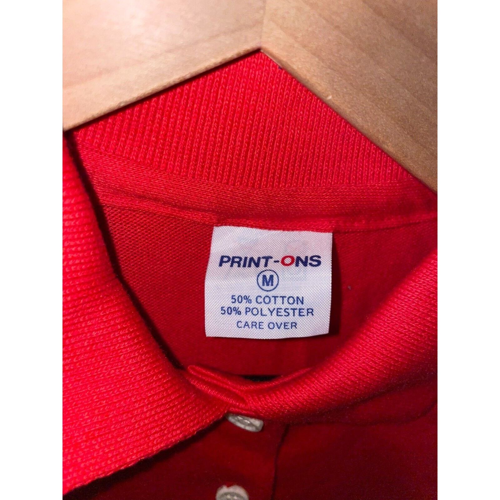 Vintage Womens 1980s Red Polo Shirt Print-Ons Red Top 1980s Medium Size M / US 6-8 / IT 42-44 - 5 Thumbnail