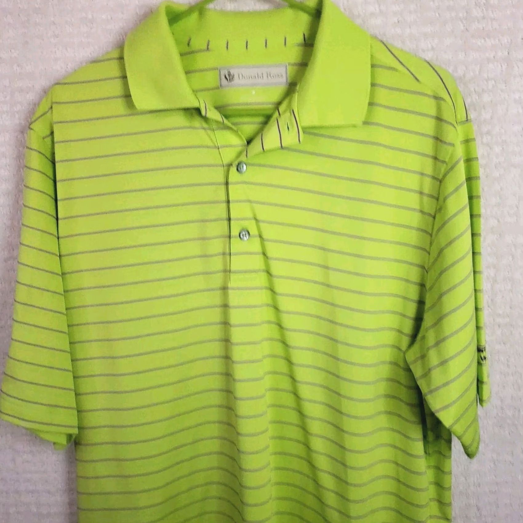Vintage Donald Ross Golf Polo Shirt Green Size Medium Striped Quarter Button Up Mens Size US M / EU 48-50 / 2 - 2 Thumbnail