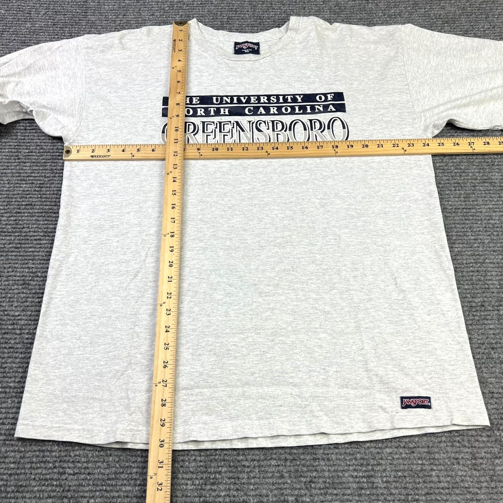 Jansport VINTAGE Jansport UNCG 90s Long Sleeve T Shirt, Gray, XL, Adult, Made In USA, Front Graphic, 3/4 Sleeves, Cotton, Heavy, Thick, Crew Neck, Men Size US XL / EU 56 / 4 - 4 Thumbnail