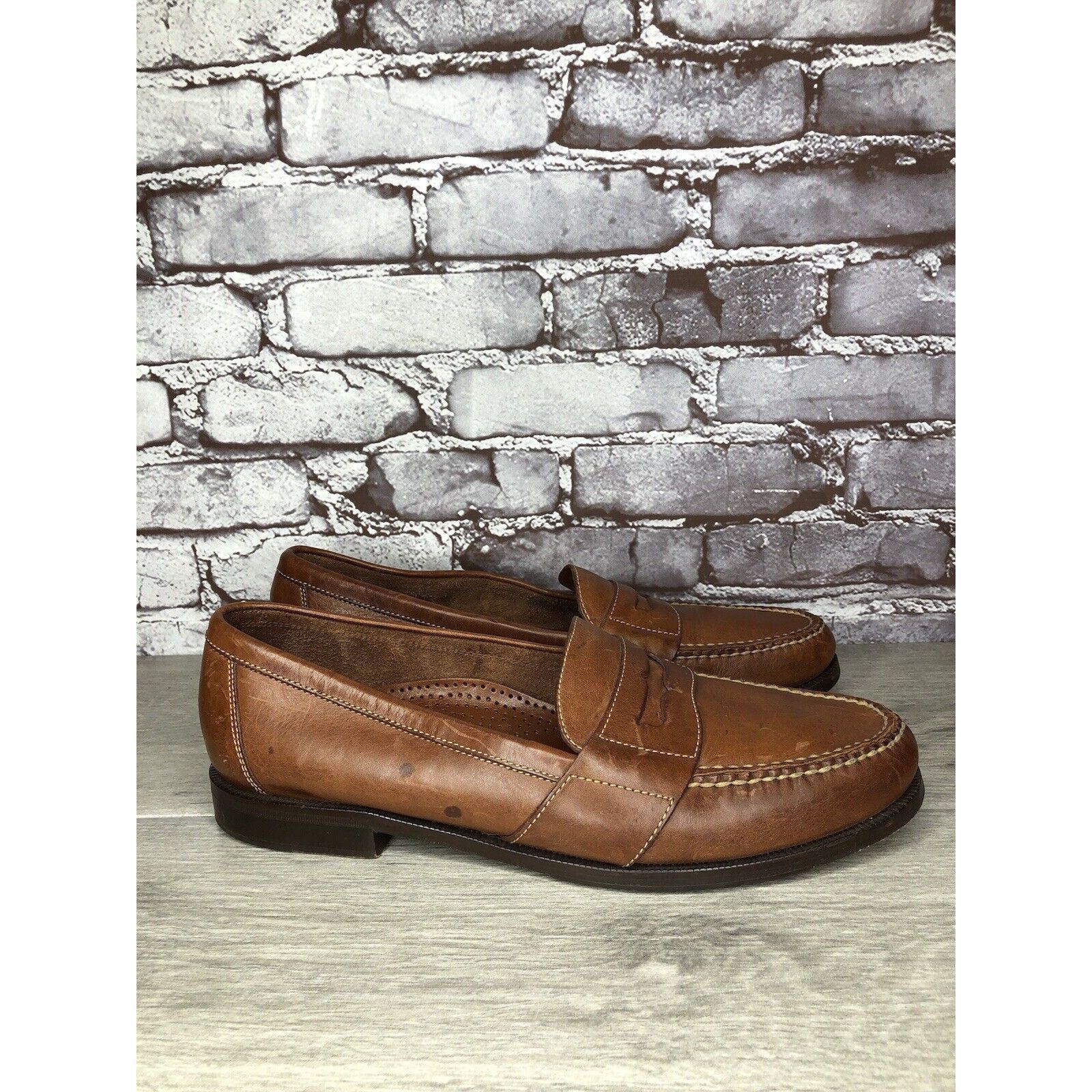 Cole Haan Cole Haan Brown Leather Slip On Penny Loafers Dress Shoes Me Size US 13 / EU 46 - 11 Thumbnail