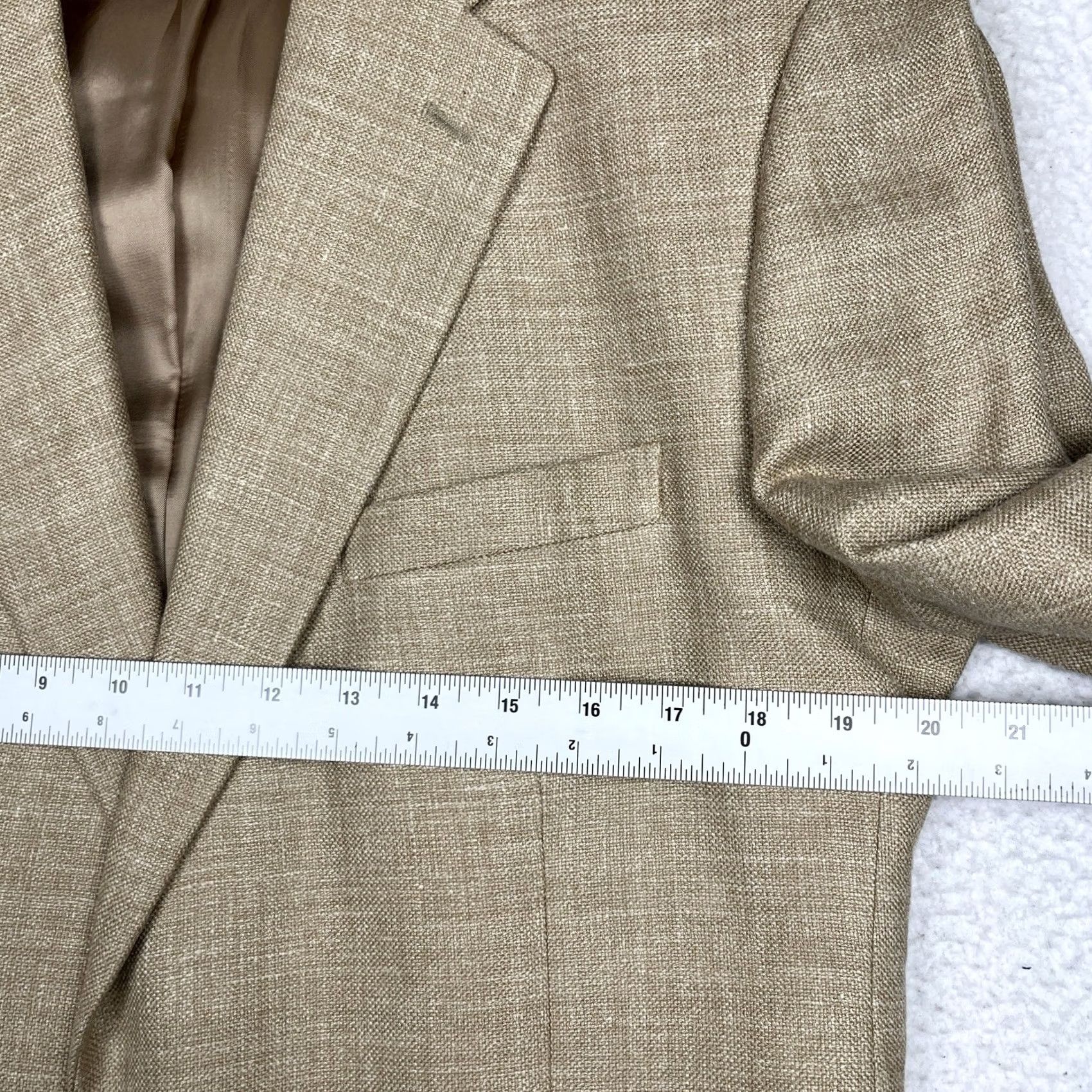 Brooks Brothers VINTAGE Brooks Brothers Jacket Mens 43 Beige Silk Linen Wool Blazer Size 46R - 6 Thumbnail