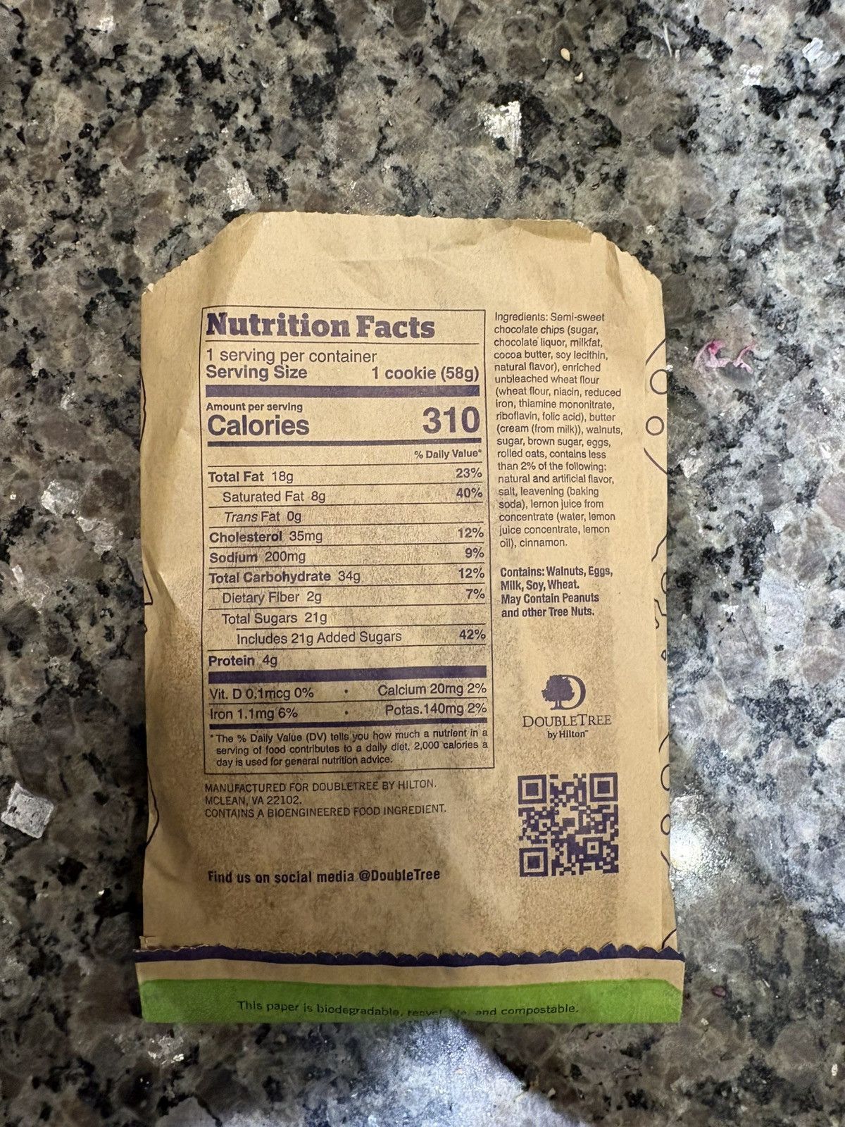 Other DOUBLETREE HILTON COOKIE WALNUT CHOCOLATE CHIP Size ONE SIZE - 5 Thumbnail