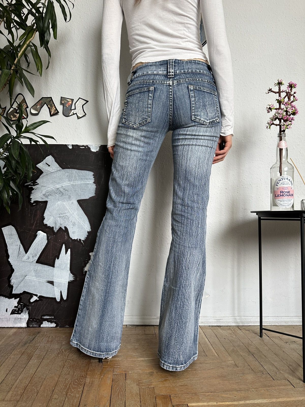 If Six Was Nine × Japanese Brand × Vintage Vintage Sexy Slim Washed Bootcut Flared Jeans Size 30" / US 8 / IT 44 - 6 Thumbnail