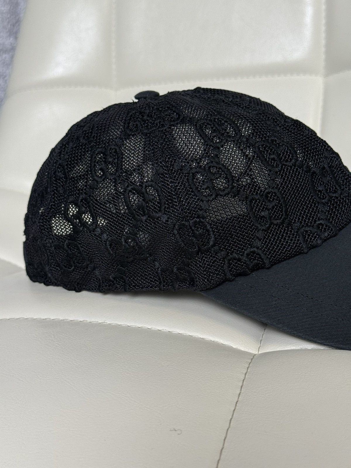 Gucci Gucci GG Monogram Mesh Baseball Cap Hat Black Adjustable Size ONE SIZE - 8 Thumbnail