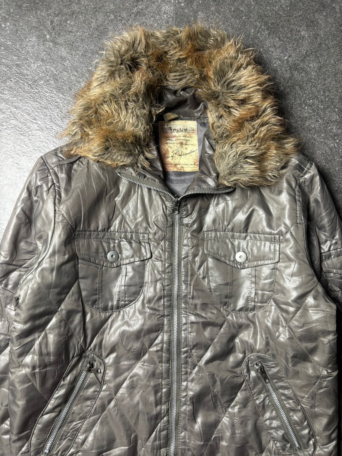 Japanese Brand 2000s Duralumin Military Multipocket Riders Fur Jacket Size US L / EU 52-54 / 3 - 2 Thumbnail