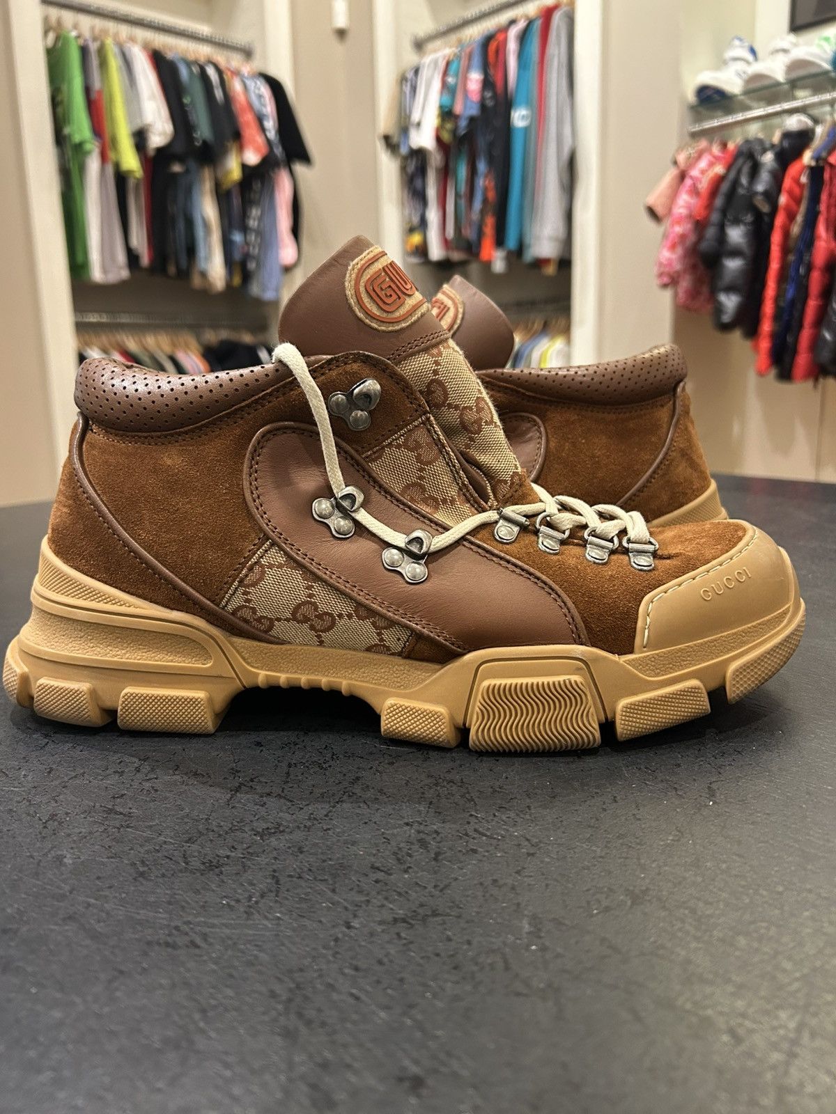 Gucci Gucci Flashtrek Boots Brown Suede Size US 10.5 / EU 43-44 - 2 Thumbnail