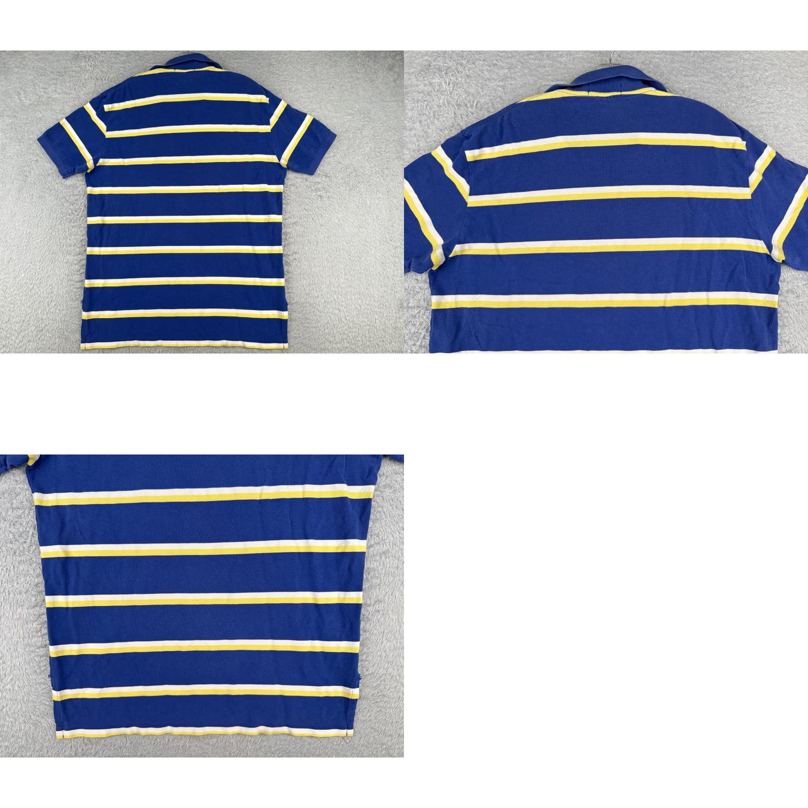 Ralph Lauren VINTAGE Ralph Lauren Polo Shirt Adult Large Blue Yellow White Stripe 100% Cotton Size US L / EU 52-54 / 3 - 9 Thumbnail