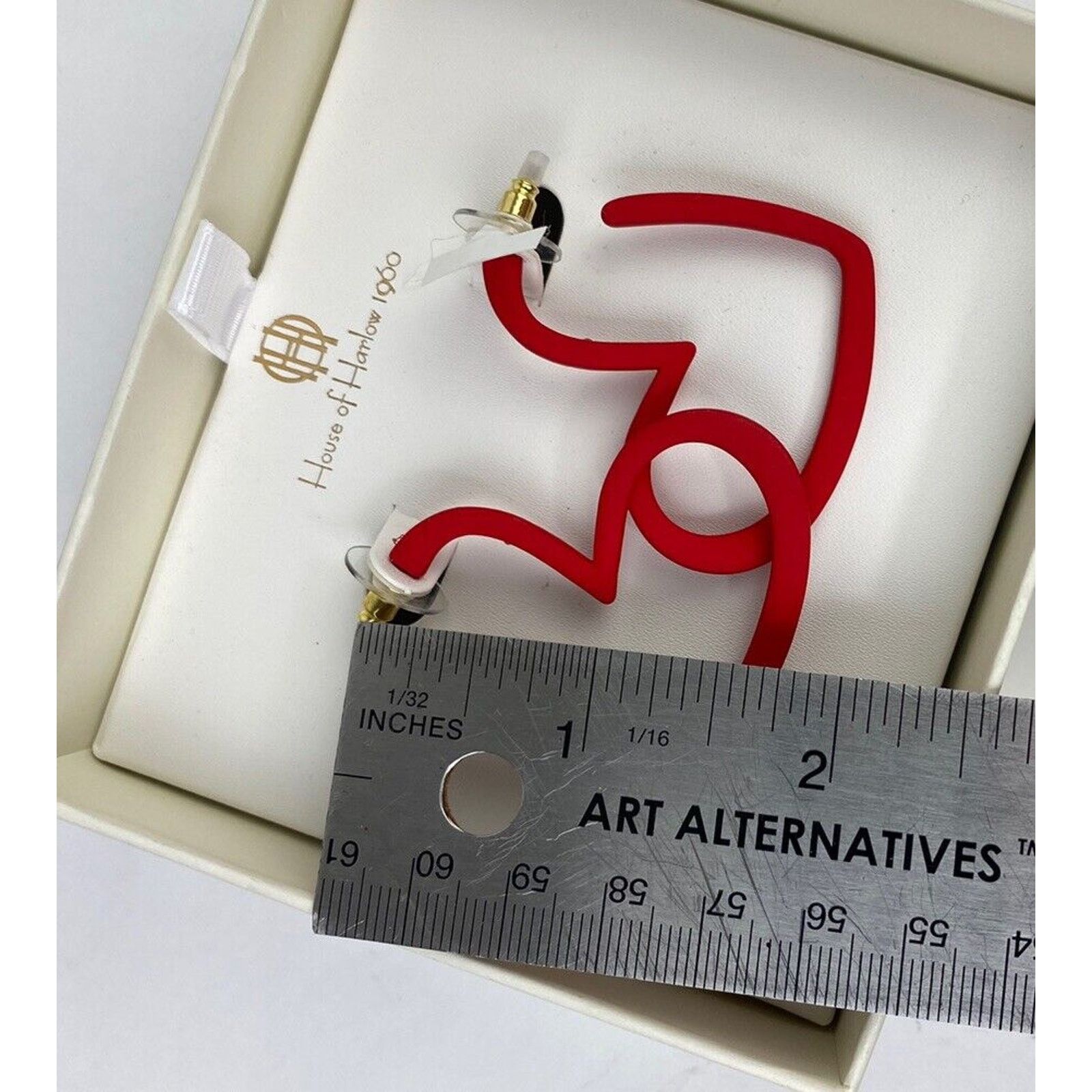 Other House Of Harlow 1960 Red Heart Open Hoop Earrings NEW Love Size ONE SIZE - 4 Thumbnail