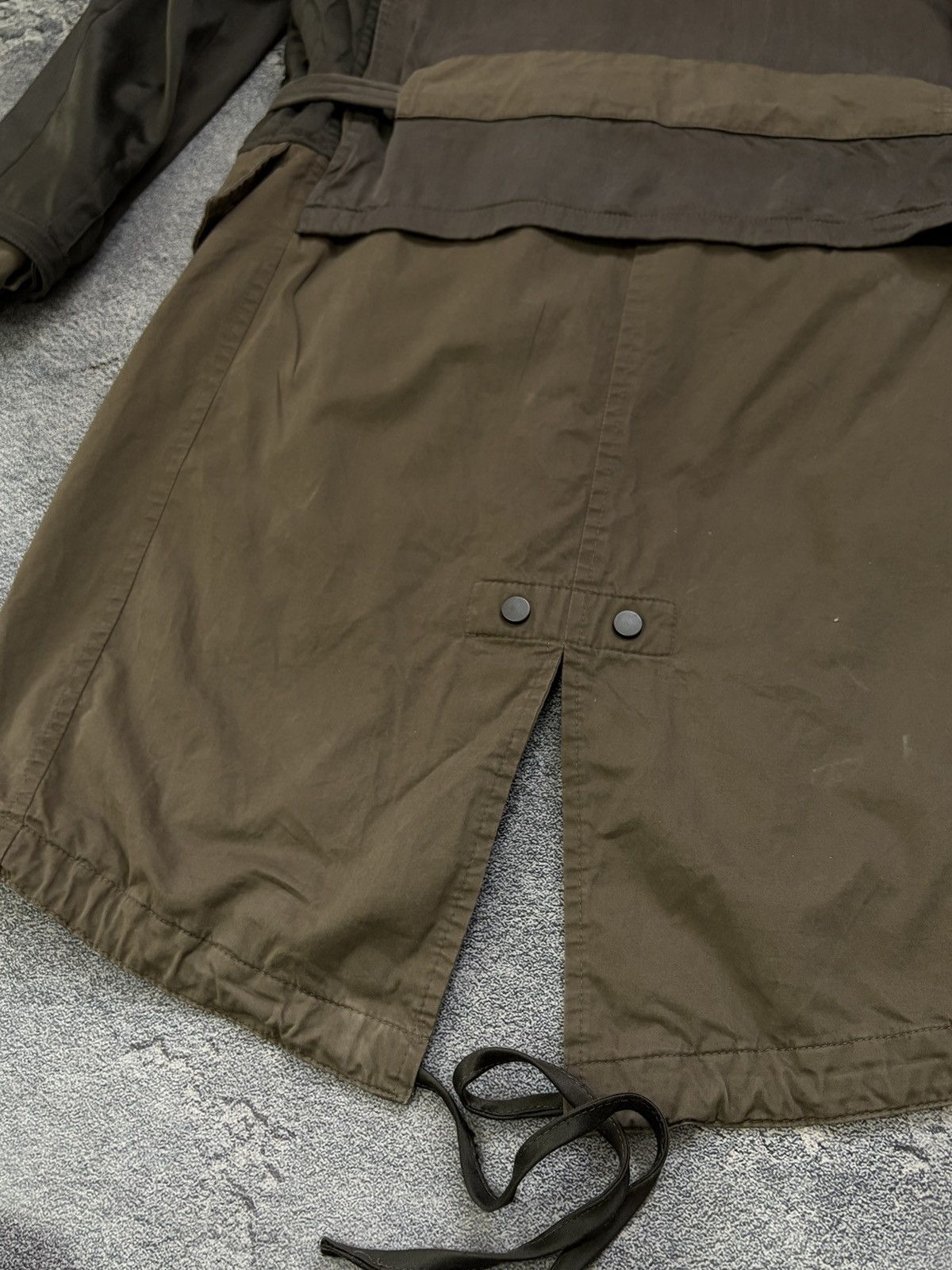 Allsaints AllSaints Fife Military Khaki Mixed Media Parka Jacket 8/4 Size S / US 4 / IT 40 - 13 Thumbnail