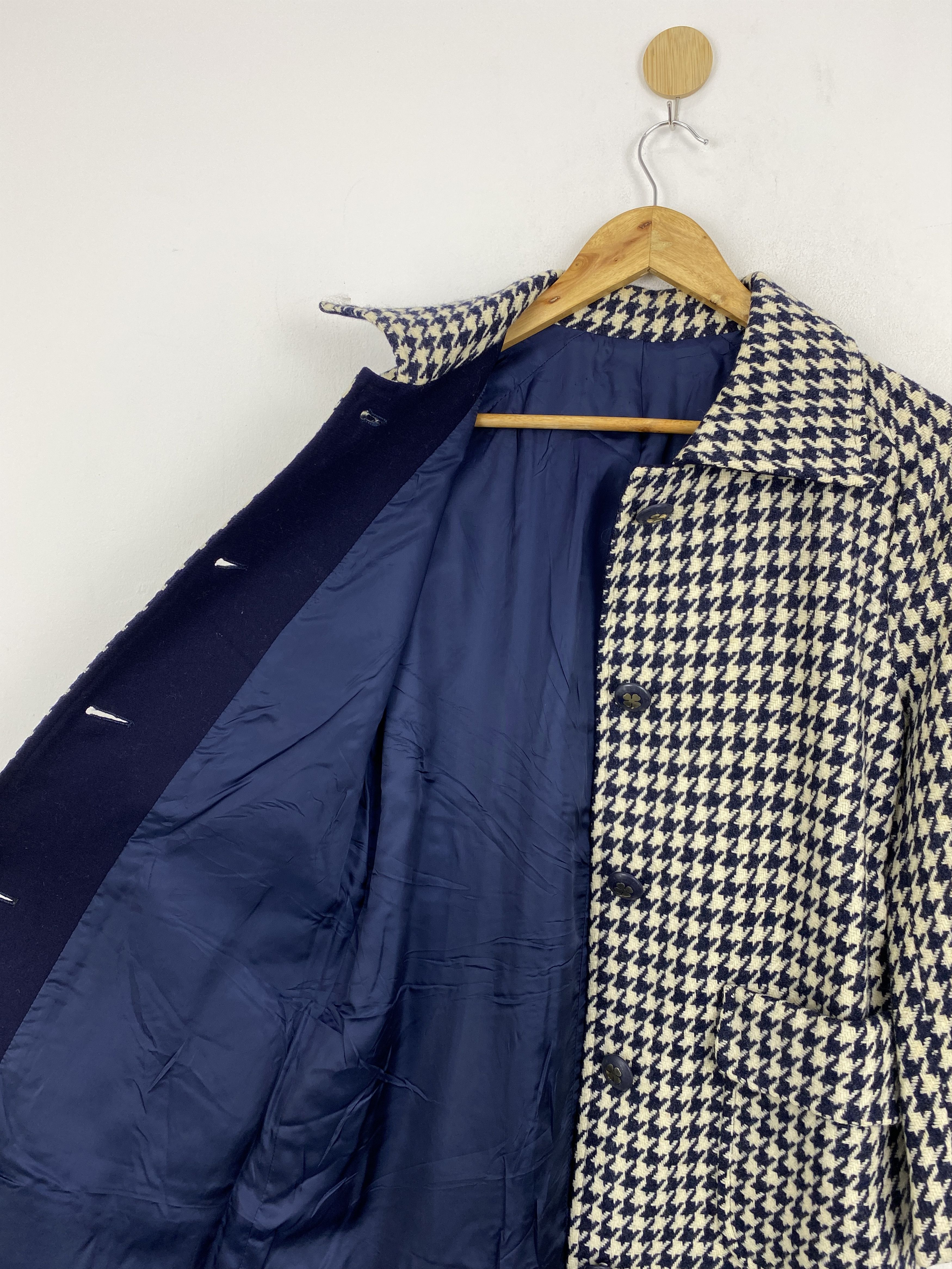Japanese Brand Vintage Twenty Two Up Ladies Belted Blue White Coat JA0064 Size S / US 4 / IT 40 - 6 Thumbnail