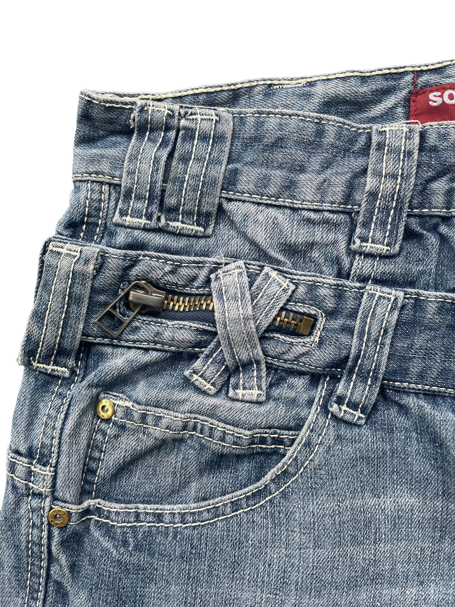 Japanese Brand Southern Denim Double Waist Faded Denim Size US 31 - 3 Thumbnail