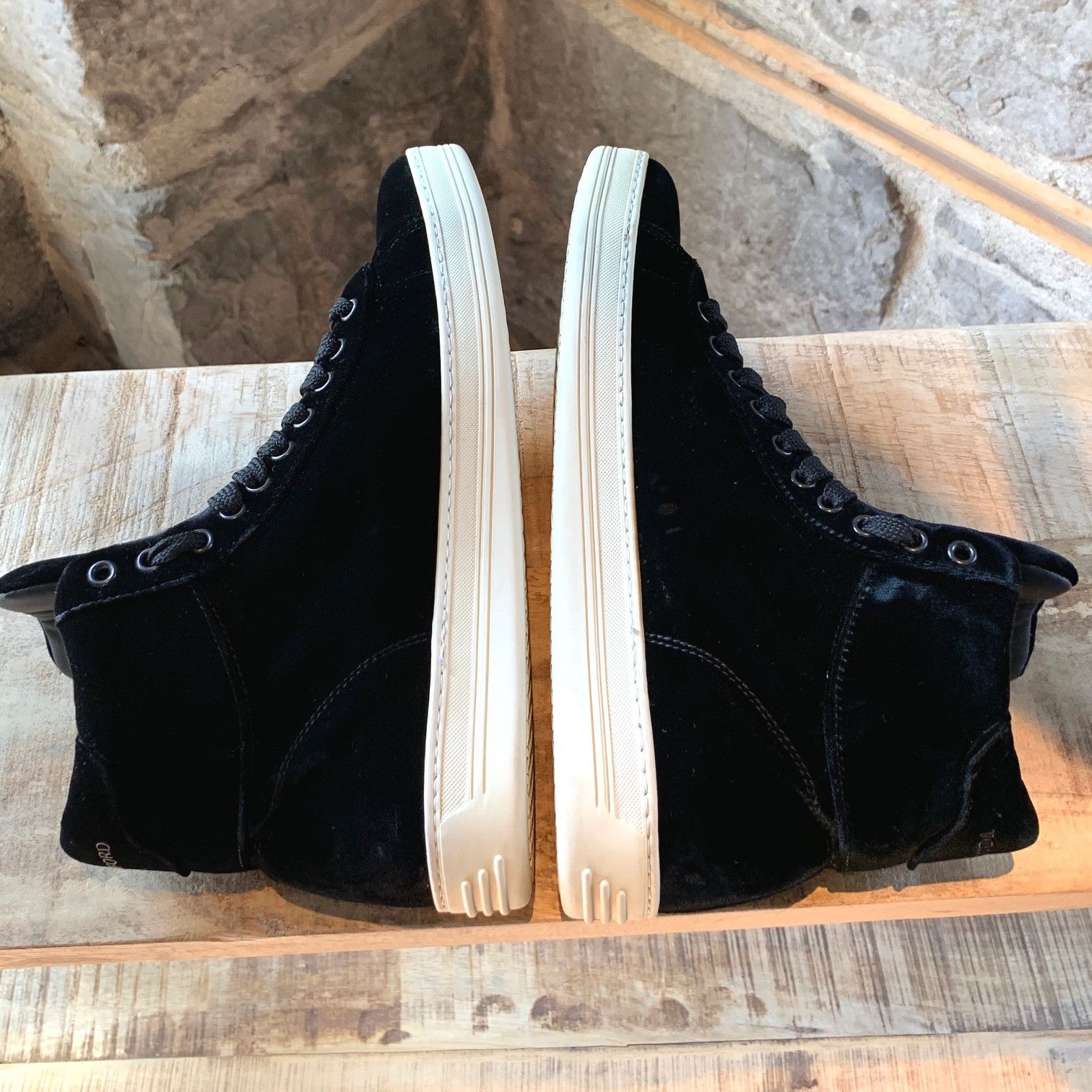 Tom Ford Tom Ford Black Velvet Russel High-top Sneakers Size US 8.5 / EU 41-42 - 7 Thumbnail