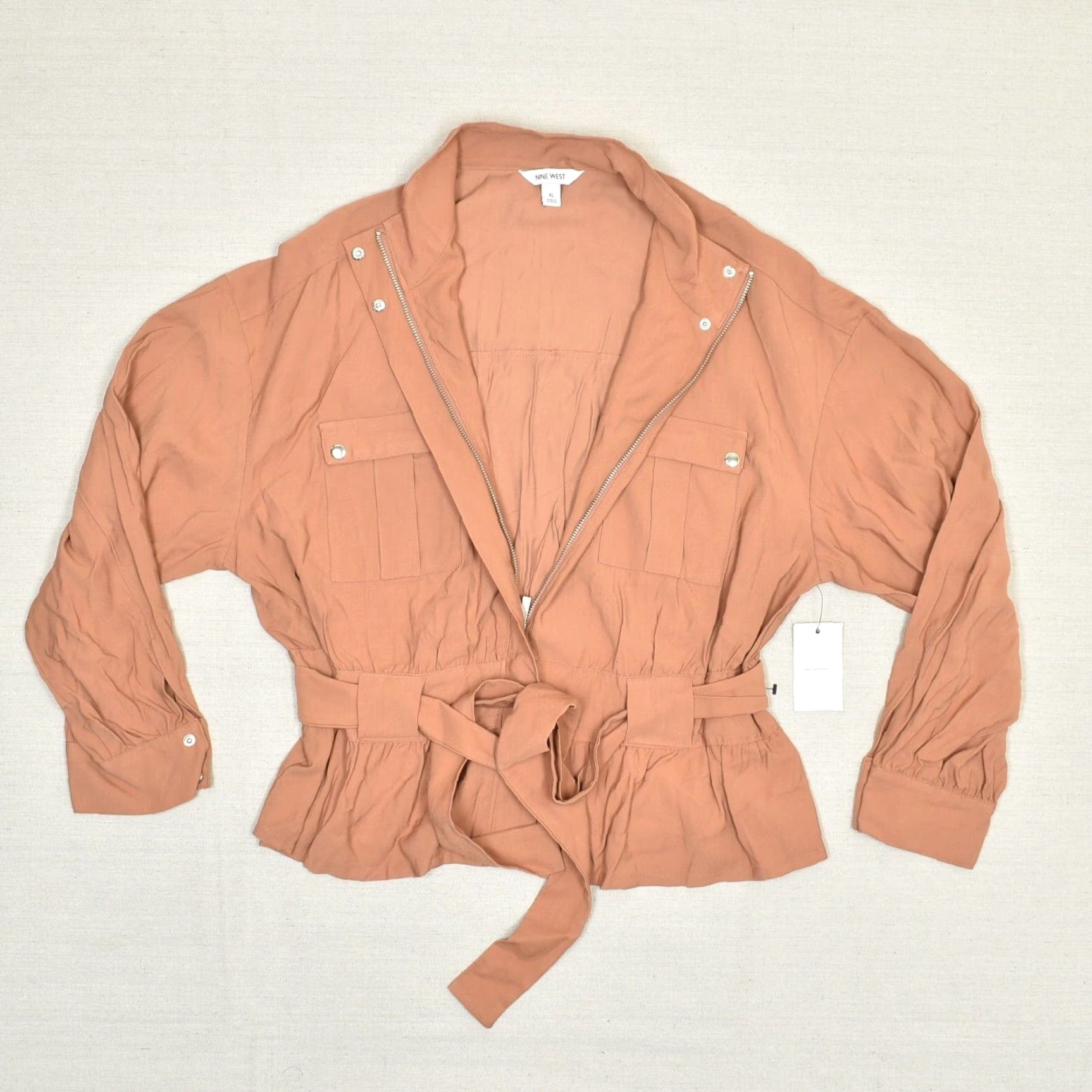 Nine West Nine West Women Full Zip Blazer Jacket Solid Rayon Orange XL Size XL / US 12-14 / IT 48-50 - 2 Thumbnail