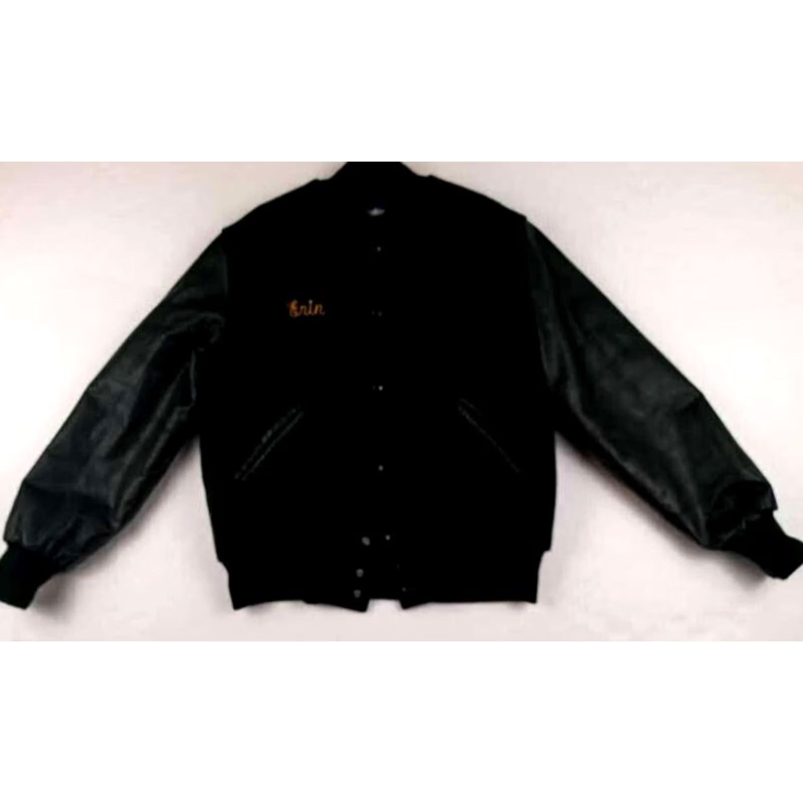Holloway Holloway Varsity Jacket L Leather Sleeved Dark Green Unisex Adults Size L Green Varsity Jacket Size US L / EU 52-54 / 3 - 2 Thumbnail