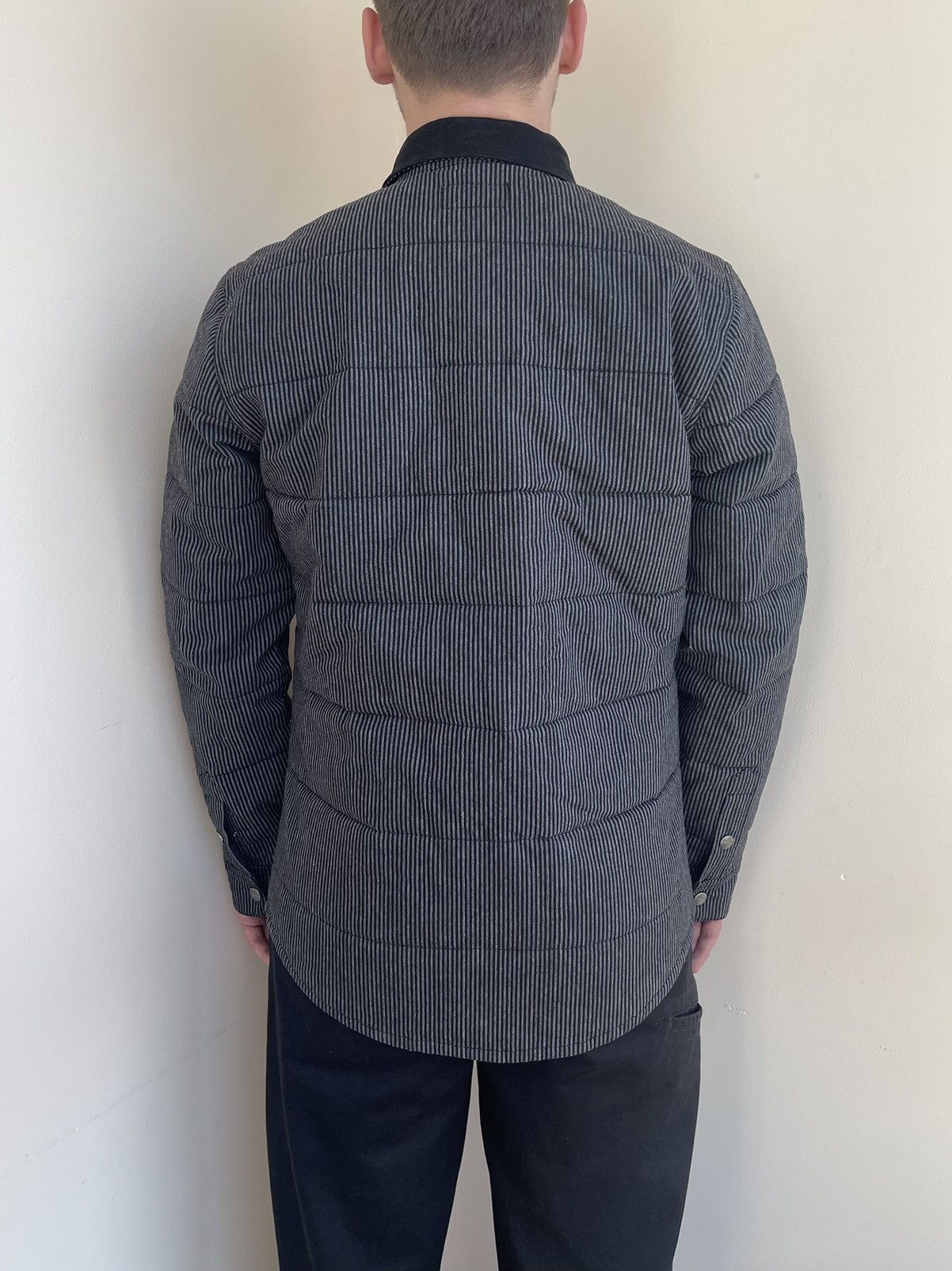 Brixton Brixton Cass Canvas Collar Striped Quilted Jacket Black Grey Size US M / EU 48-50 / 2 - 4 Thumbnail