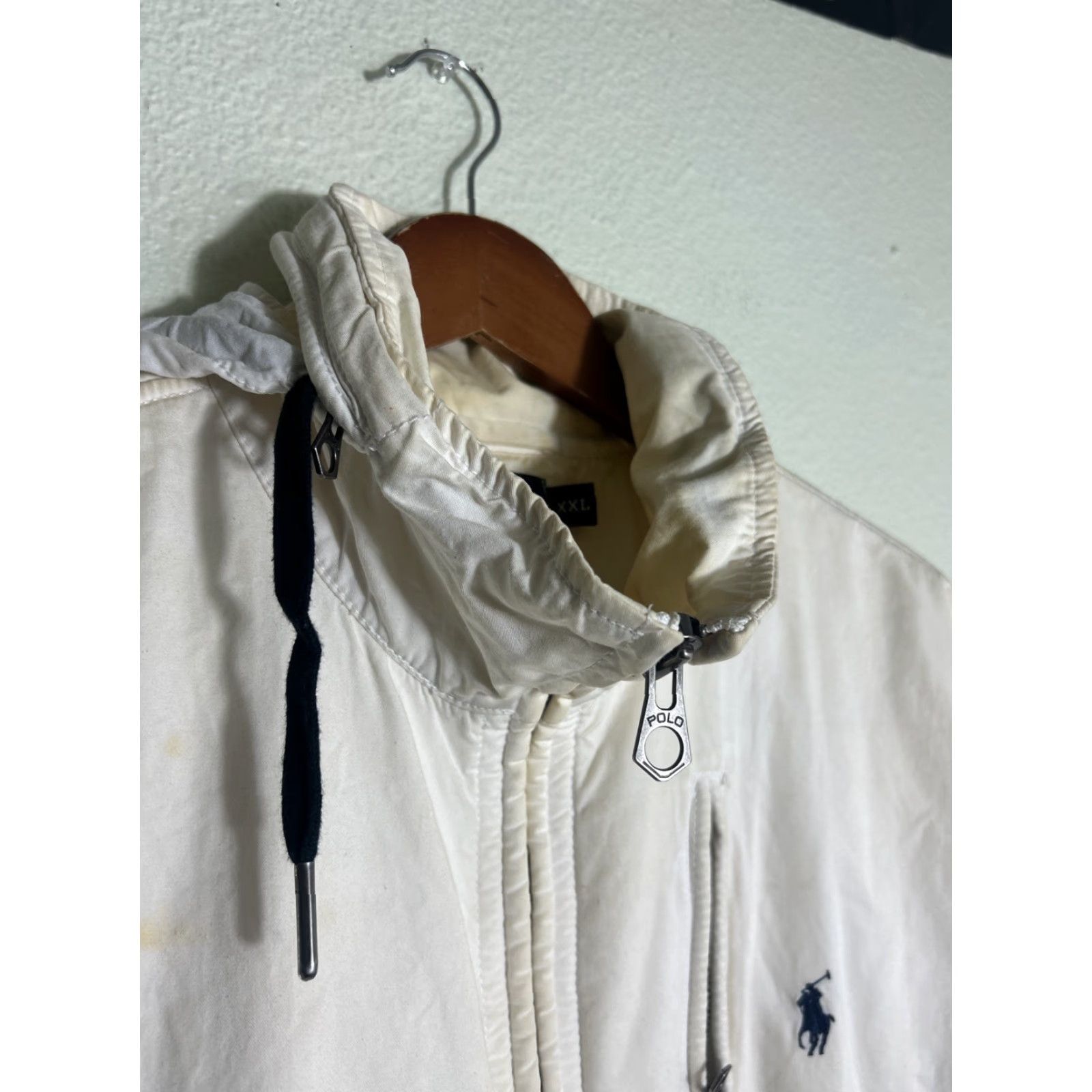 Polo Ralph Lauren VINTAGE Polo Ralph Lauren Hoodie Sweatshirt 2XL White Mens Full Zip Hooded Stains Size US XXL / EU 58 / 5 - 5 Thumbnail