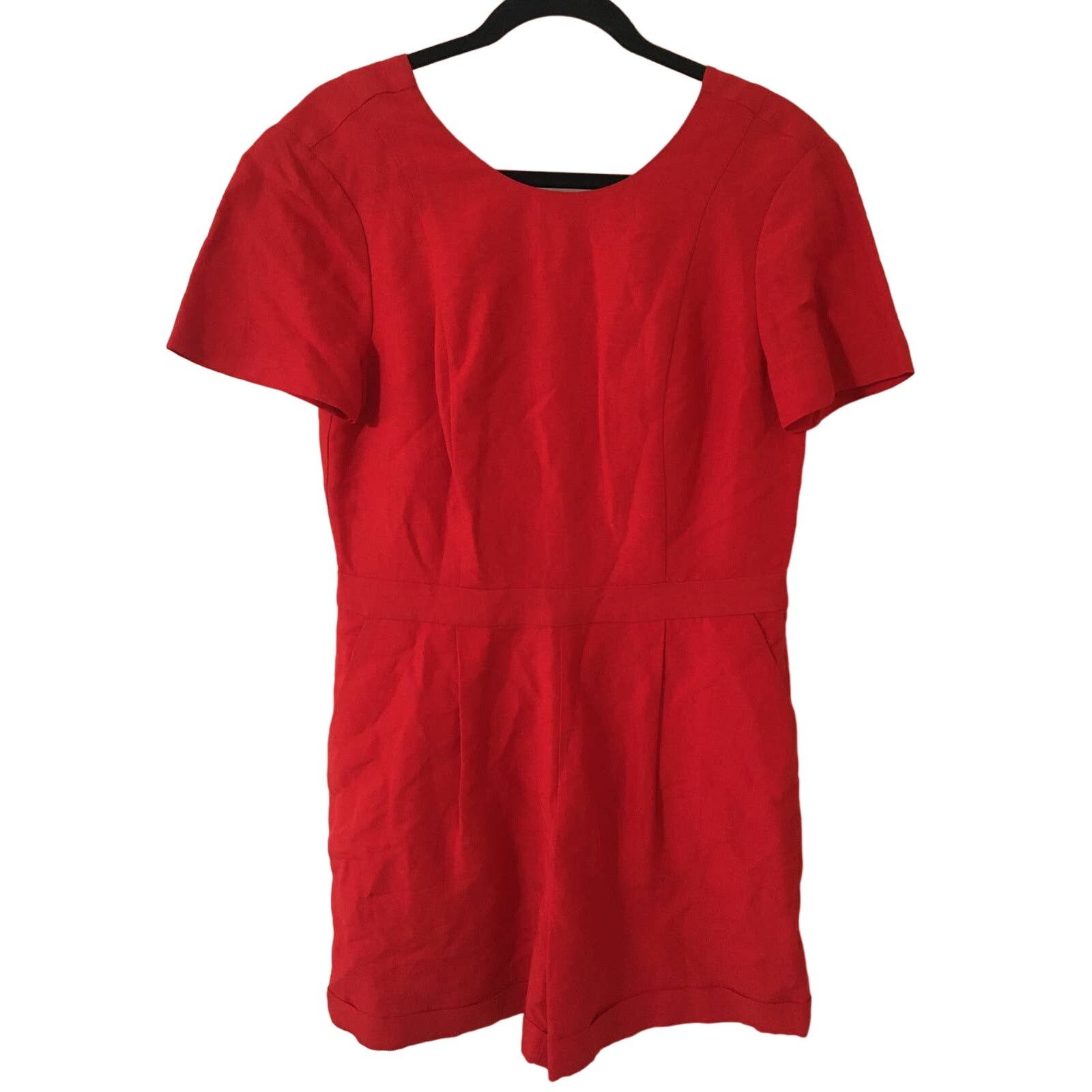 Banana Republic NWT Banana Republic Red Romper 8 Banded Waist Cuffed Pockets Size 30" / US 8 / IT 44 - 1 Thumbnail