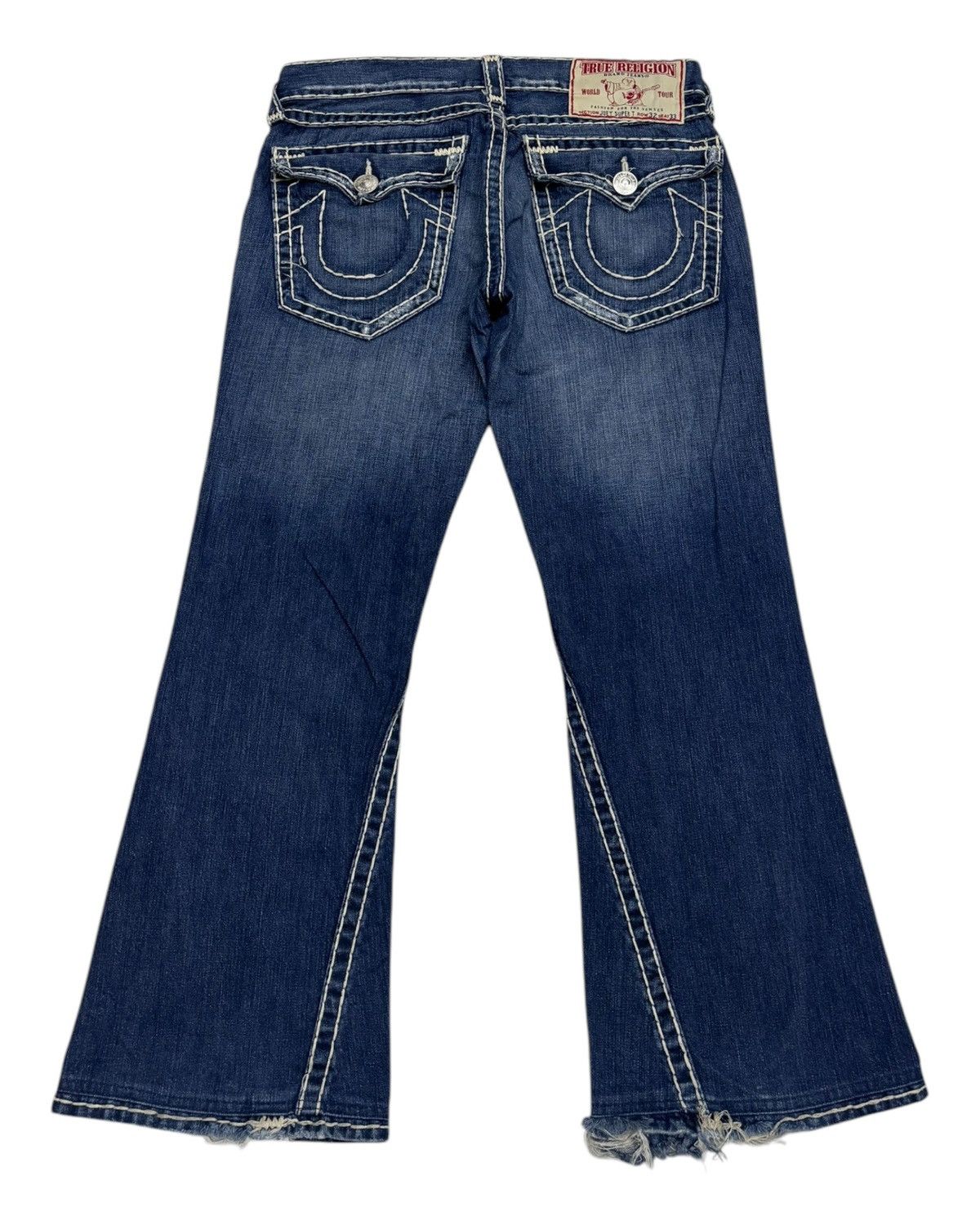 True Religion FLARE JEANS TRUE RELIGION JOEY SUPER T DISTRESSED DENIM JEAN Size US 34 / EU 50 - 2 Thumbnail