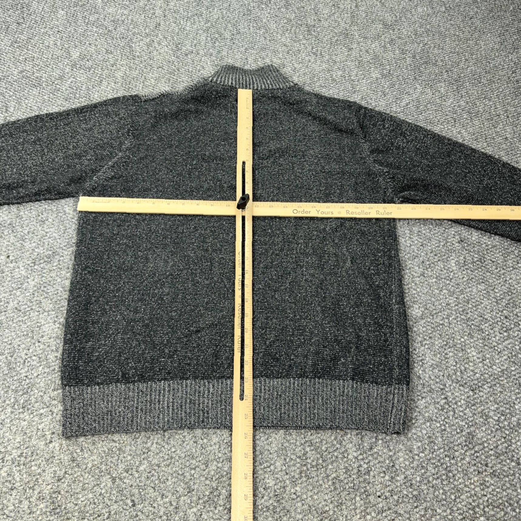 Vintage Tricots St Raphael Sweater Mens L Gray 1/4 Zip Mock Neck Knit Cotton Polyester waffle-knit Modern Pullover Size US L / EU 52-54 / 3 - 7 Thumbnail