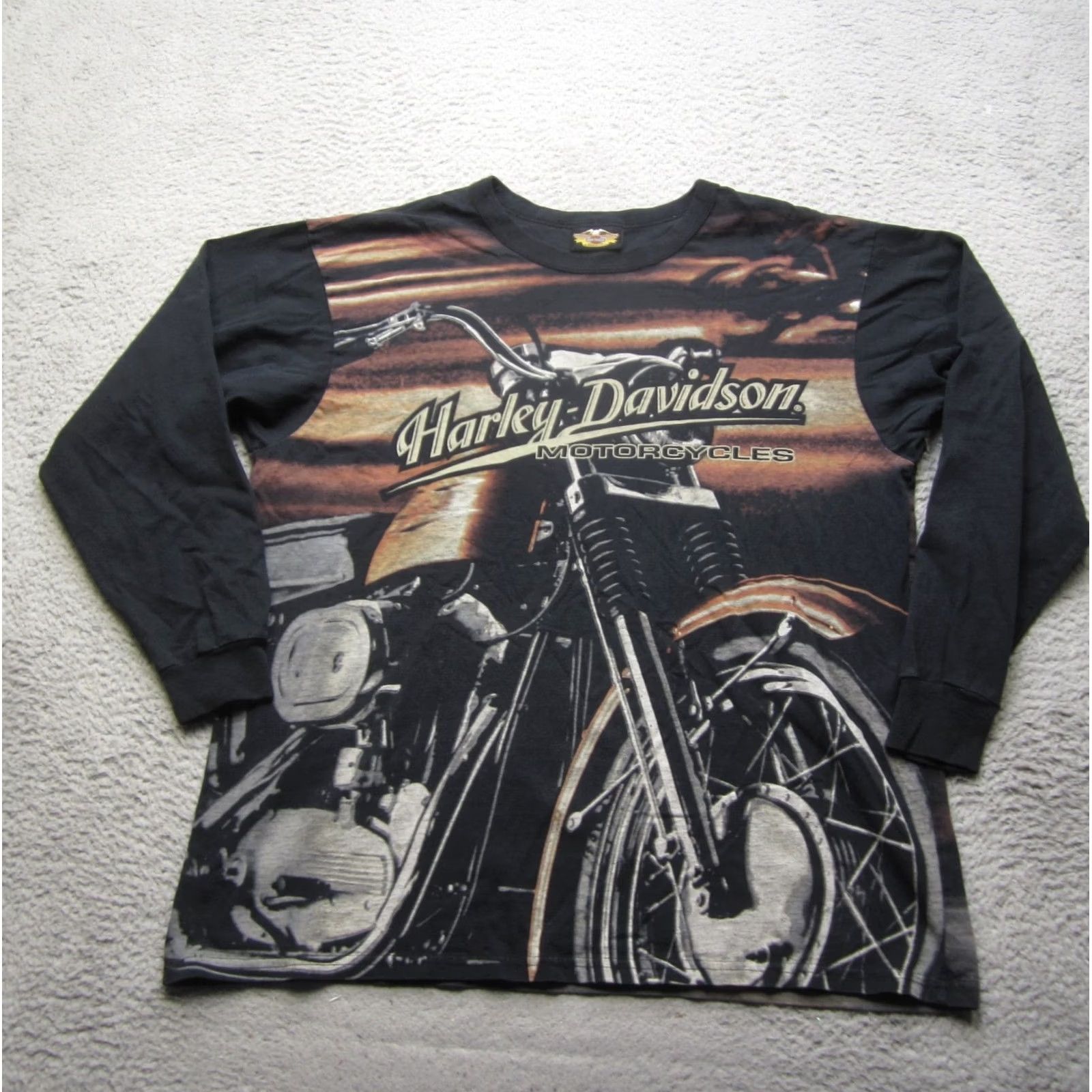 Harley Davidson Vintage Harley Davidson Shirt Mens L AOP Motorcycle Graphic Long Sleeve USA 90s - Big Size Size US L / EU 52-54 / 3 - 2 Thumbnail